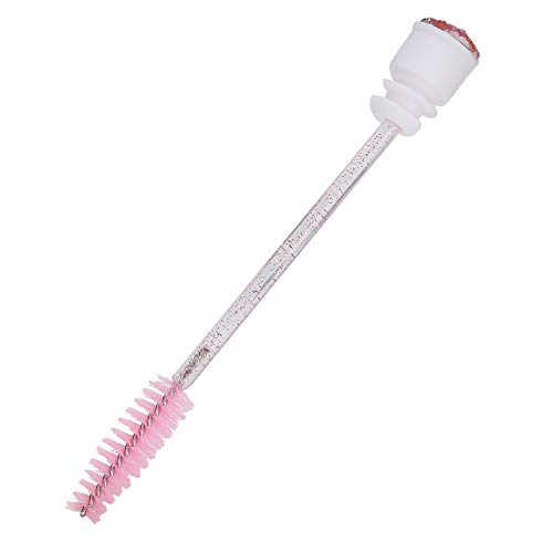 3 Colors Crystal Rod Elastic Eyebrow & Mascara Brush Set (5pcs) - Perfect for Eyelash Extensions, Grooming & Travel - Pink | Professional Makeup Tools for Daily Use & On-The-Go Beauty Routine