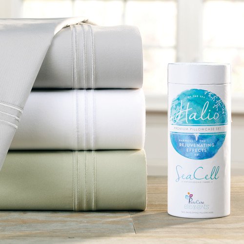 PureCare Halio SeaCell Sheet Set with Antibacterial Silver Ions - Premium Soft Bed Sheets for Allergy Relief & Better Sleep - Perfect for Master Bedroom, Guest Room & Luxury Hotels