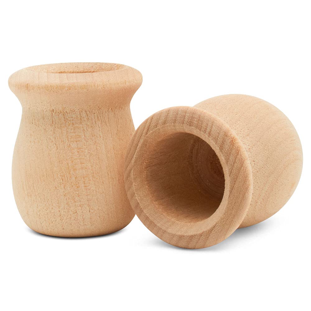 250 Unfinished Wood Candle Holders - 1-5/8 Inch Bean Pot Candle Cups with 29/32 Inch Hole | Wood Turnings for DIY Crafts, Wedding Decor & Home Centerpieces by Woodpeckers