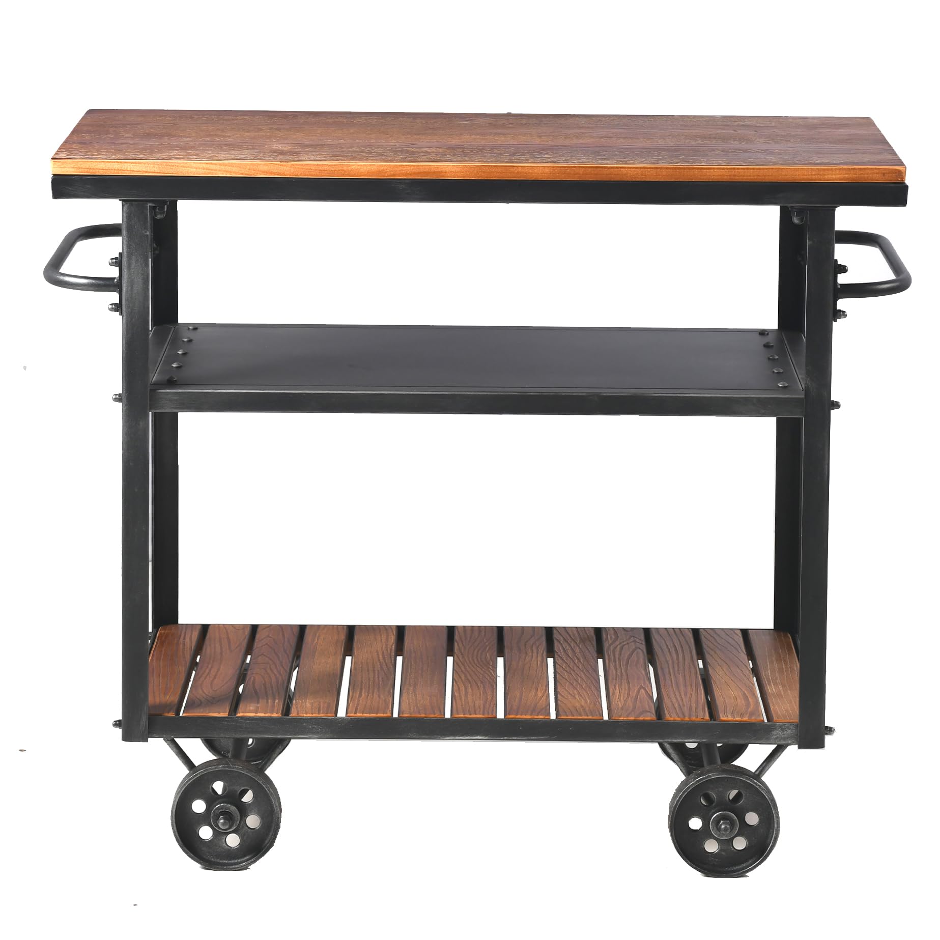 Diwhy 3-Tier Rolling Metal Utility Cart with Wheels - Industrial Storage Organizer for Kitchen, Bar, Dining Room - Wine Rack & Beverage Holder for Tea, Coffee, Spices - Perfect for Home, Office & Restaurant Use