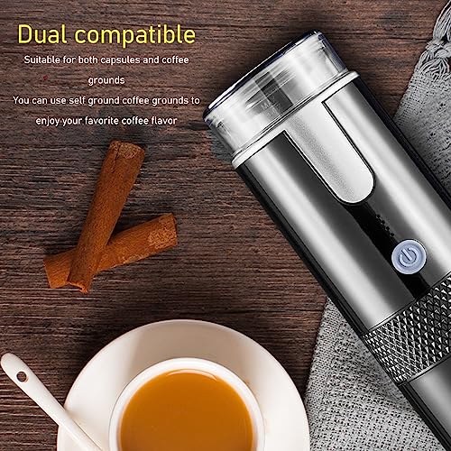 Jiawu Portable Espresso Machine - Mini Handheld Rechargeable Electric Coffee Maker for Travel, Camping & Hiking | Compatible with K-Cups & Ground Coffee | Perfect for Outdoor Adventures, Office Use & Home Brewing