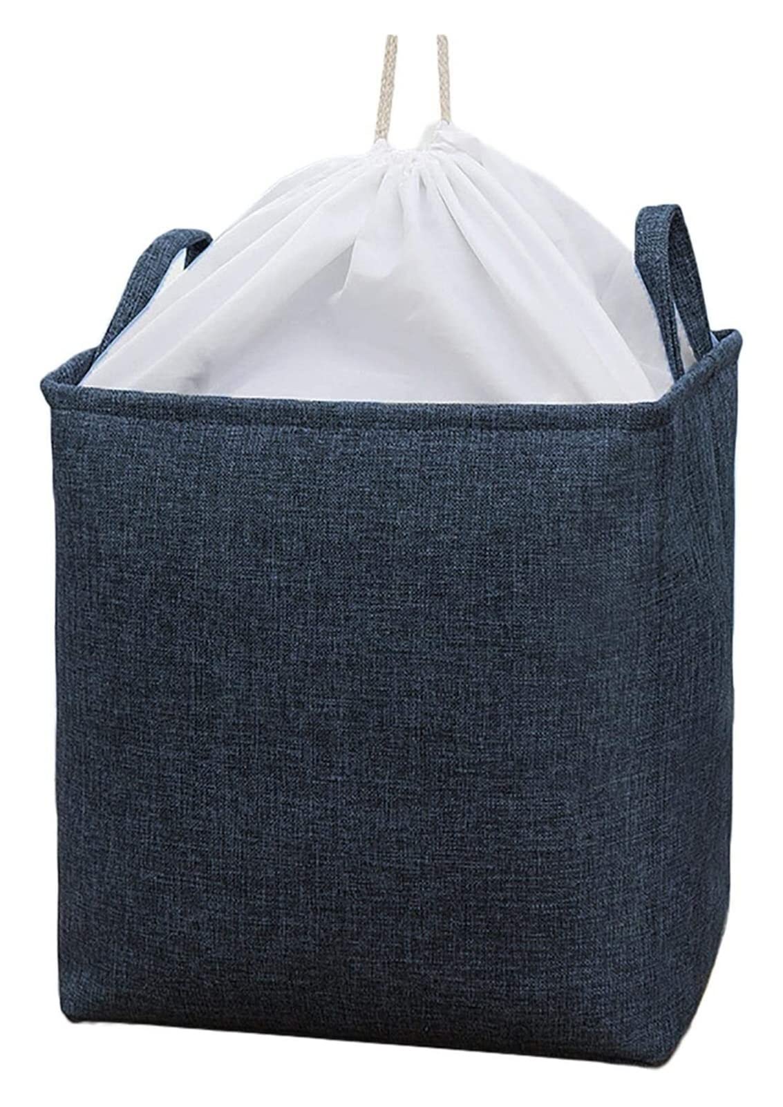 Premium Cotton Linen Storage Basket - Versatile Home Organizer for Clothes, Toys & Cosmetics | Ideal for Laundry Room, Nursery & Bathroom Organization