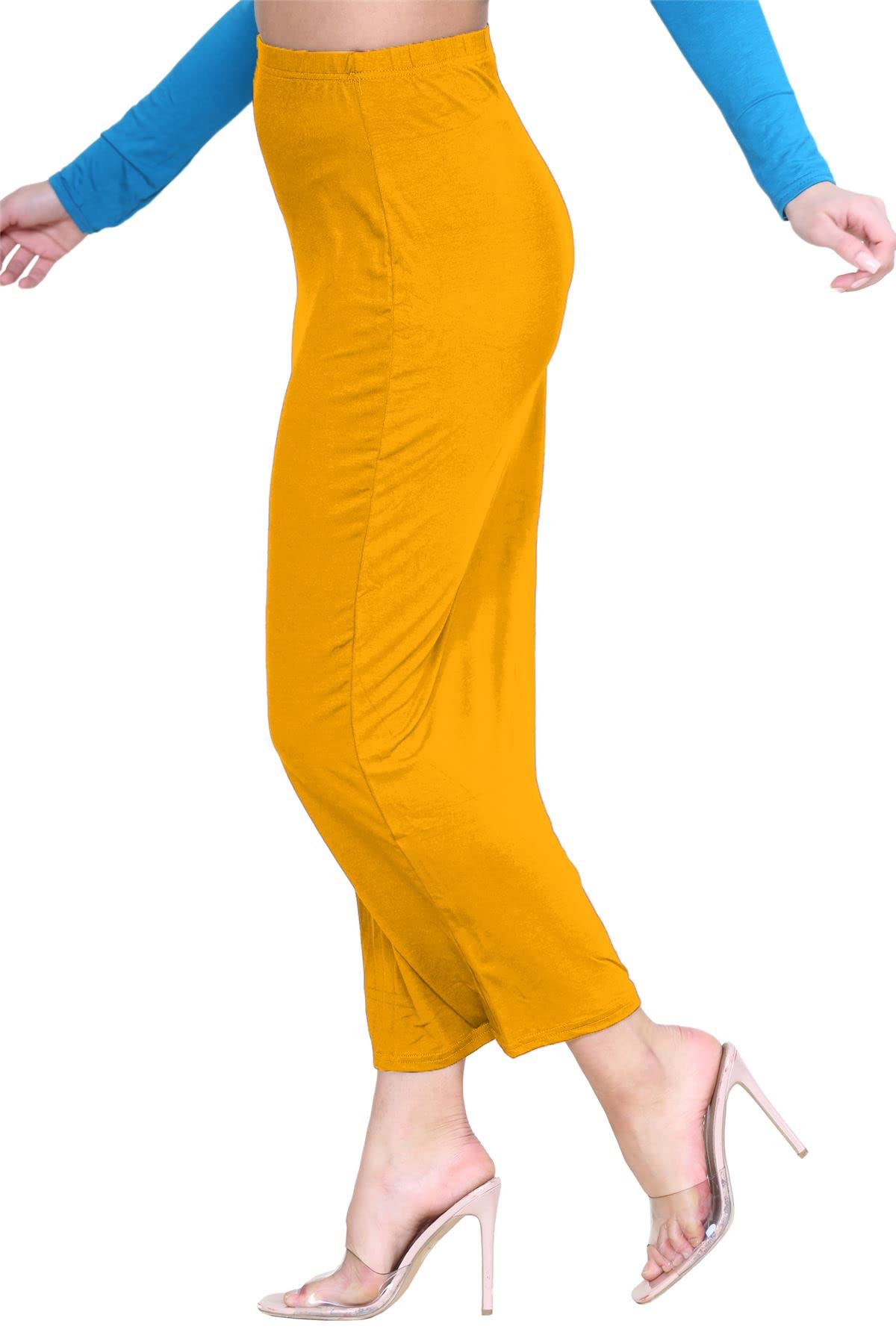 Janisramone Women's Bodycon Tube Maxi Skirt - Stretchy Elastic Waist Jersey Pencil Skirt in Mustard | Soft Summer Midi Skirt for Casual Wear, Office & Date Night Outfits