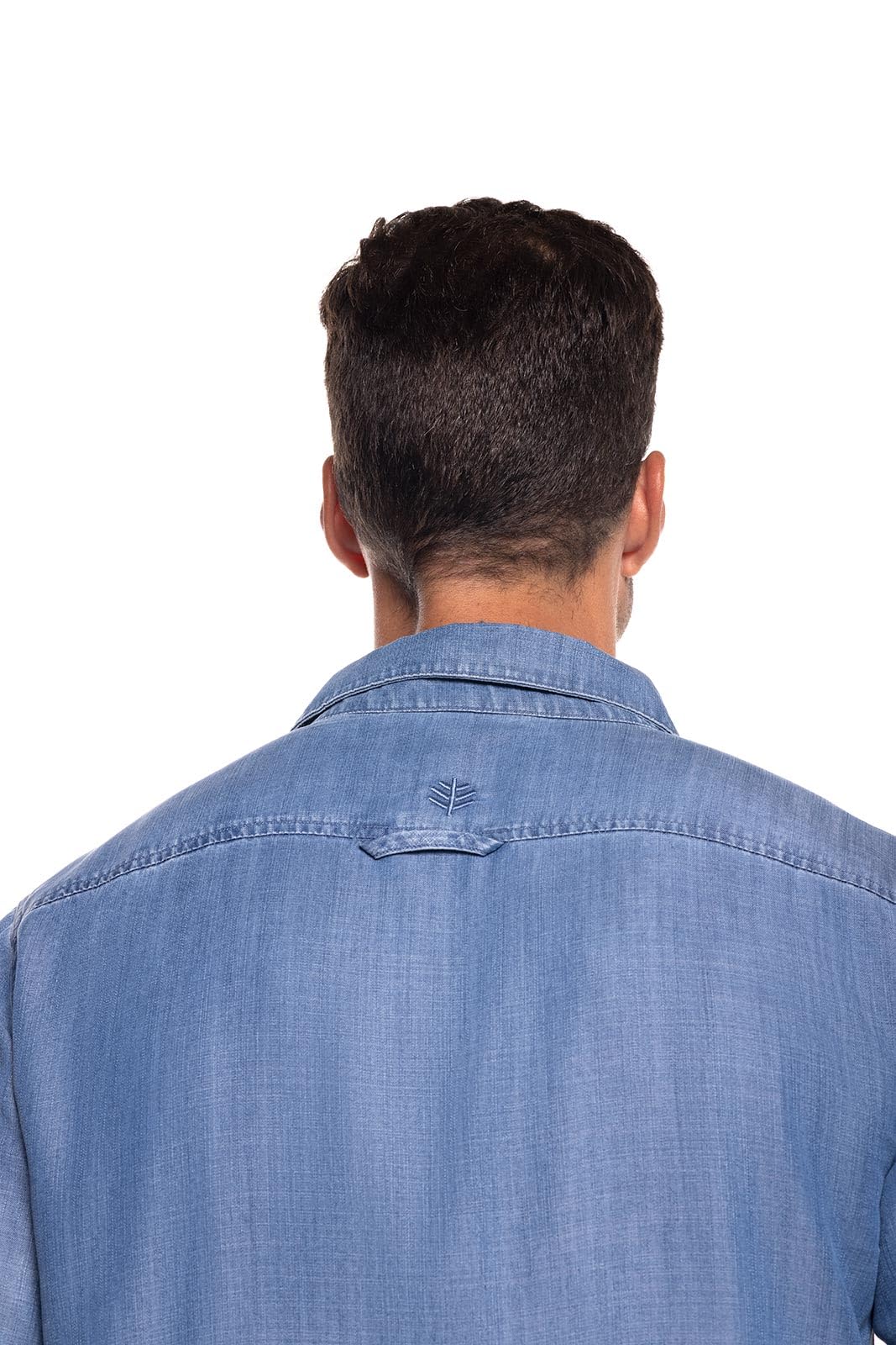 Coolibar UPF 50+ Sun Protective Men's Long Sleeve Chambray Shirt - Lightweight UV Protection Shirt for Outdoor Activities, Hiking, Fishing & Travel