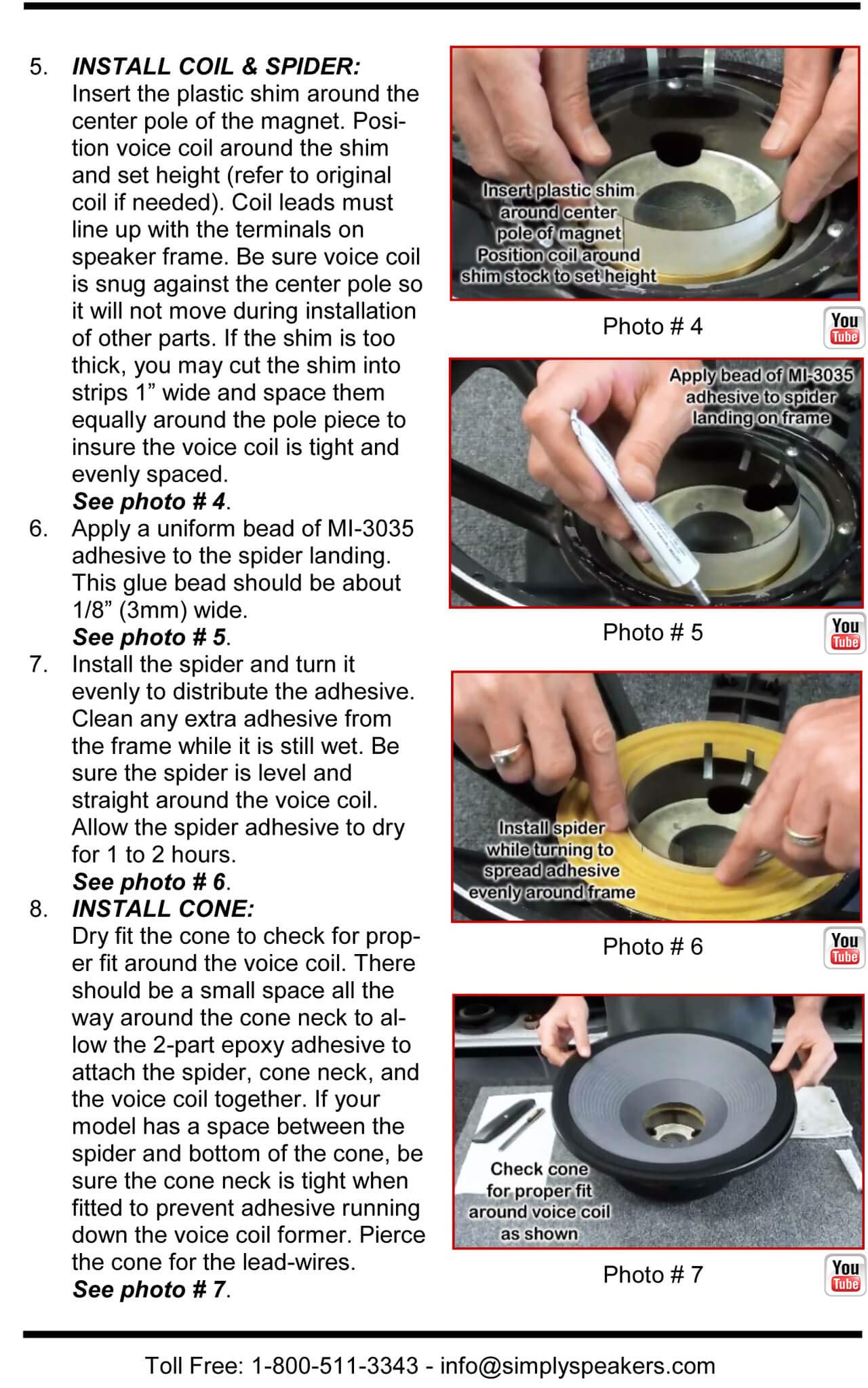 SS Audio 10 Inch SWR Bass Recone Kit for Goliath, Eden, PAS - 8 Ohms (RK-SWR10) | Perfect for Bass Amp Repair & Speaker Restoration