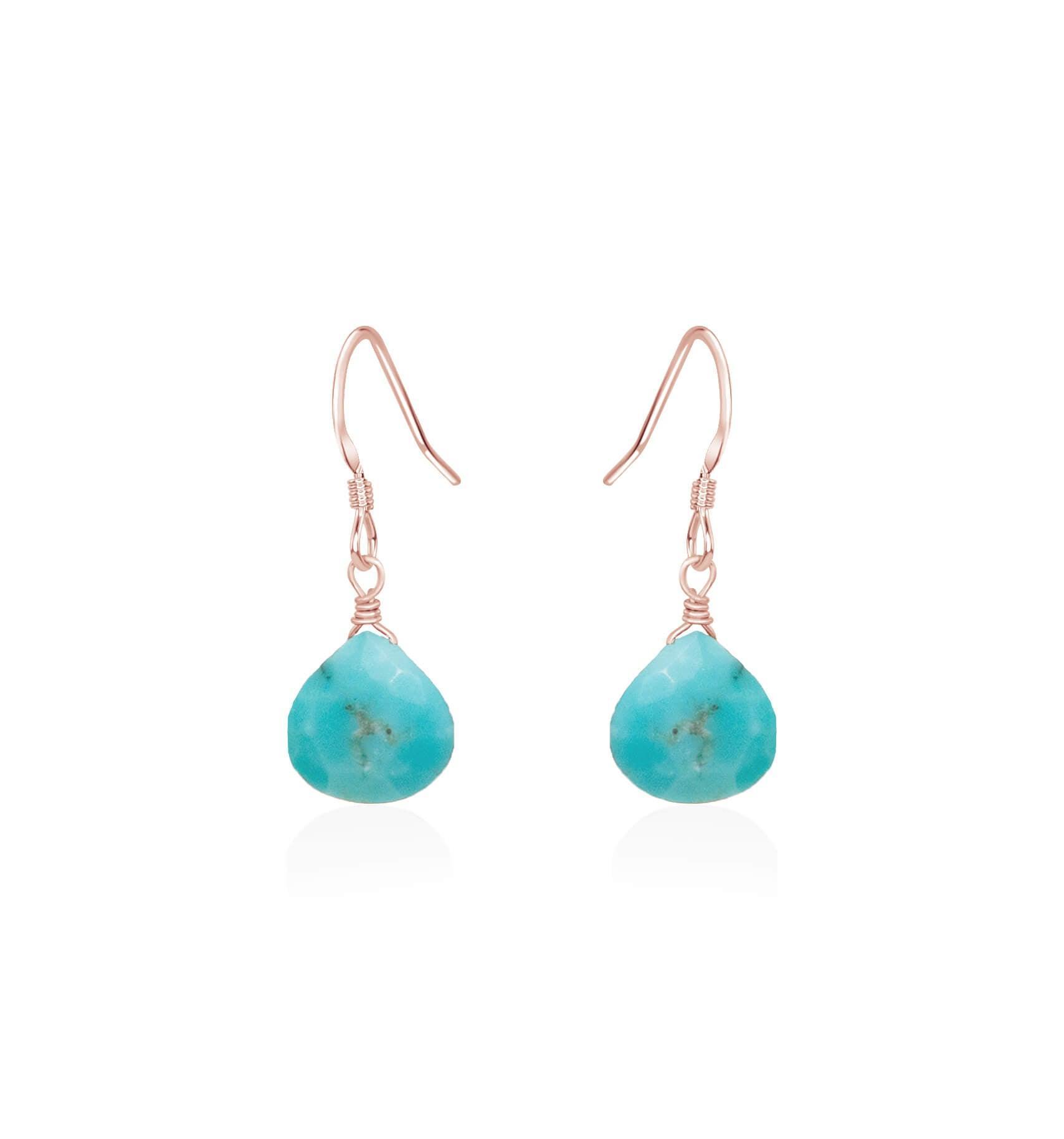Turquoise Gemstone Teardrop Dangle Earrings - Handmade Sterling Silver Bohemian Jewelry for Women | Perfect for Weddings, Parties & Boho Fashion