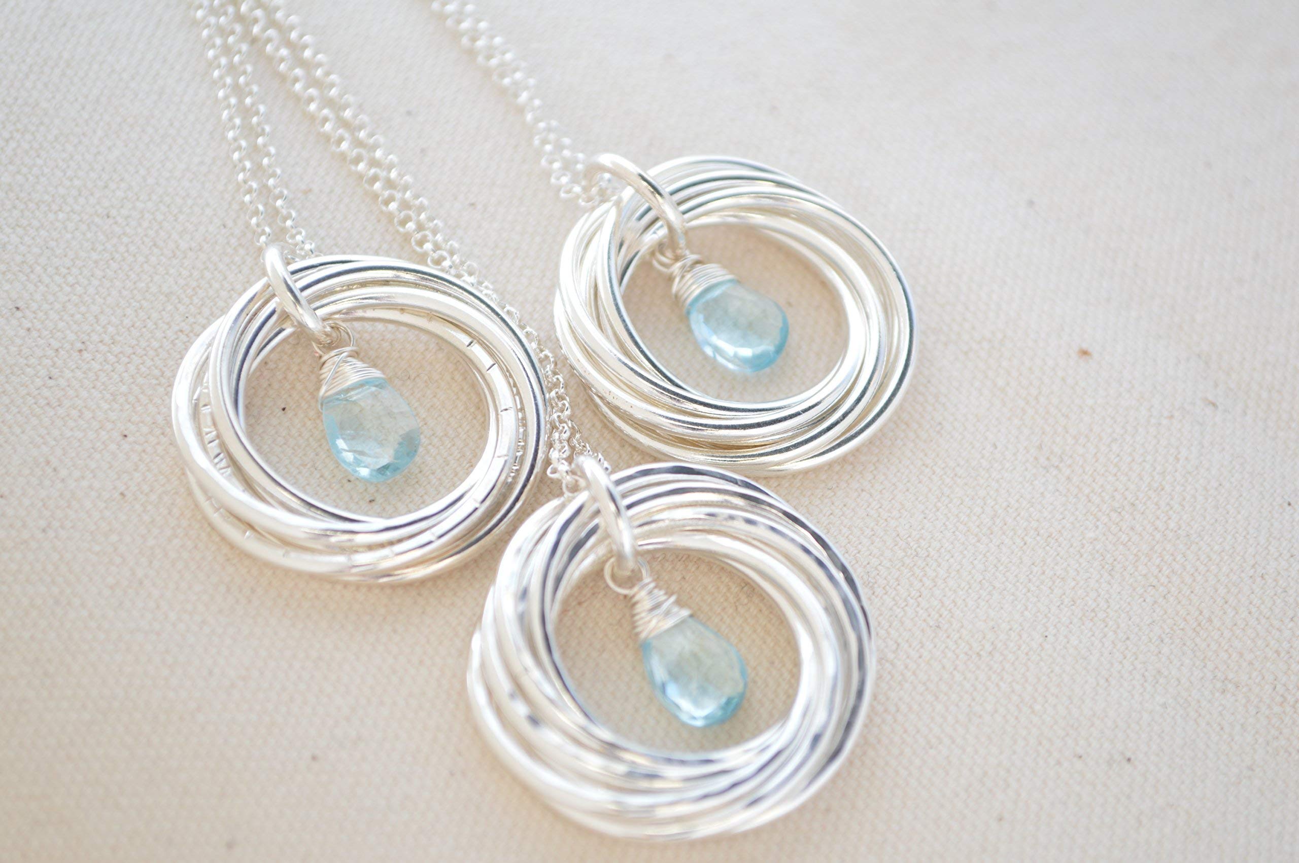 90th Birthday Gift for Mom, Grandma & Nana - 9 Rings Necklace Jewelry for Women - Perfect 9th Anniversary Gift & Special Occasion Present for Her