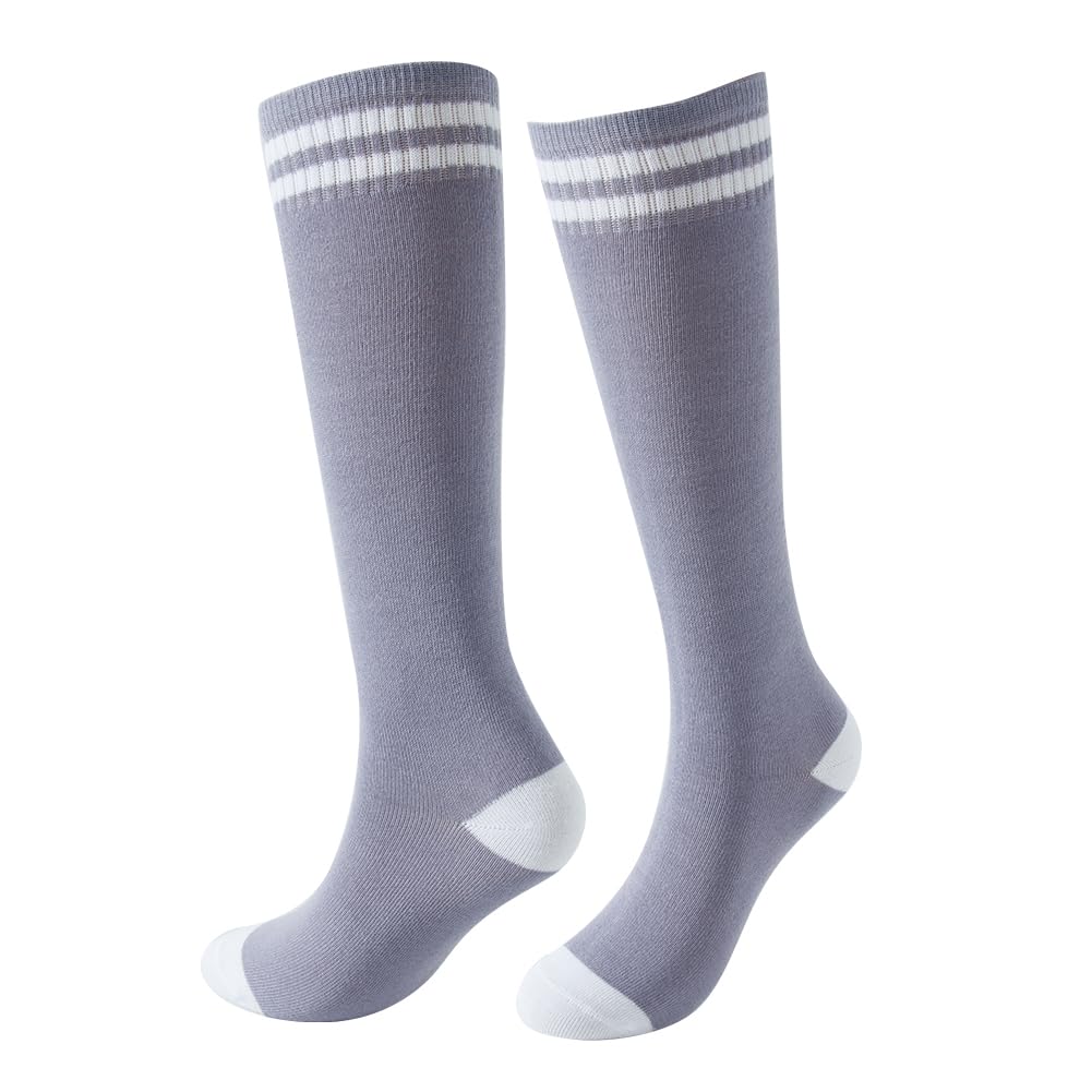 Kids Knee High Soccer Socks - Soft Cotton Athletic Socks for Boys & Girls (Toddlers to Teens) - Perfect for Sports, School & Everyday Wear