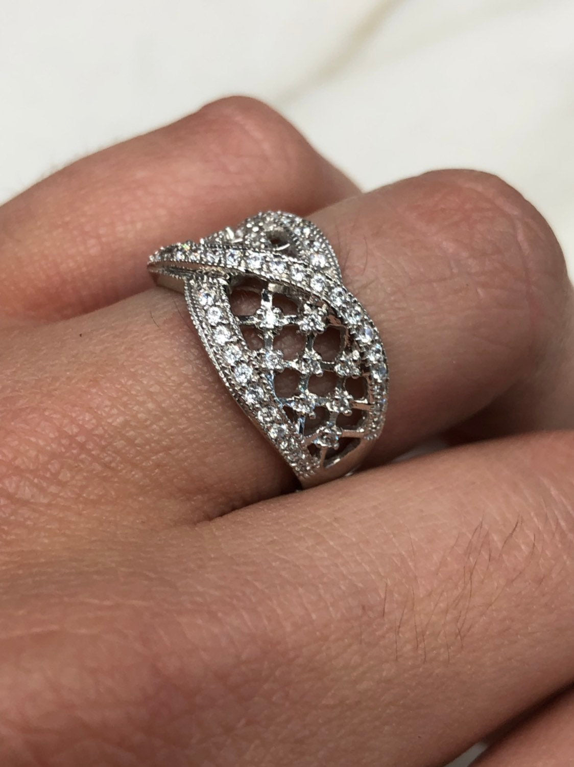 12mm Diamond White Gold Band for Women - Elegant 12mm Wide Diamond Ring, Everyday Gold Diamond Band, Durable 12mm Wedding Ring - Perfect for Engagement, Anniversary, or Everyday Luxury Wear