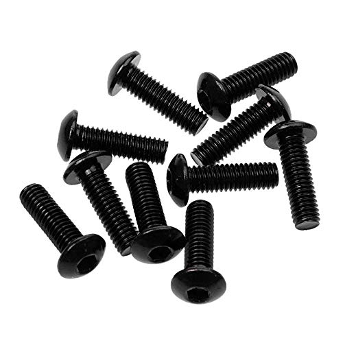 16 x 5mm 10pcs Black Fastener Screws Bolts for License Plate, Windscreen, Motorcycle, Auto & Truck - Durable Decorative Hardware for Vehicle Accessories & DIY Projects