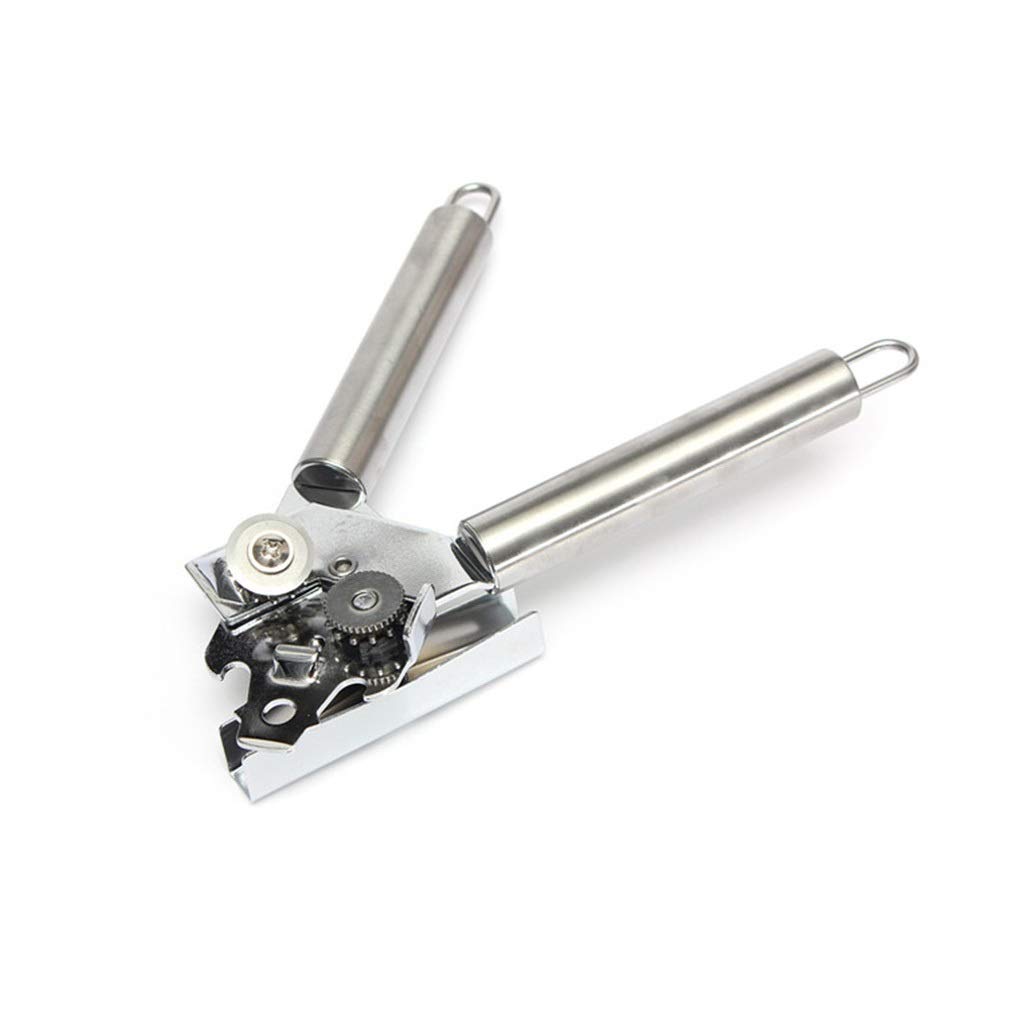 Premium Stainless Steel Multi-Functional Can Opener - Effortlessly Opens Cans, Bottles & Jars - Durable Kitchen Tool for Home, Camping & Emergency Use