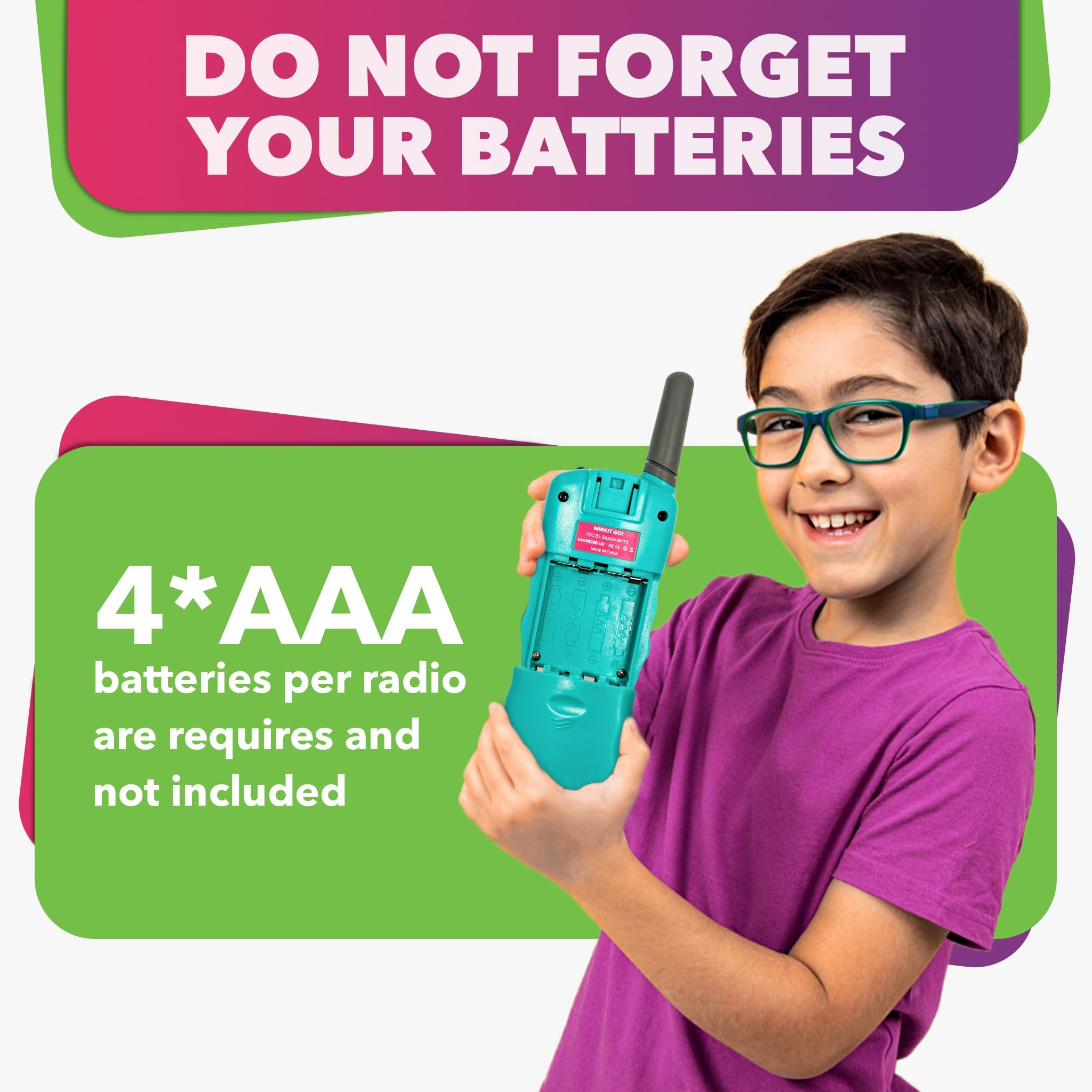 MIRKIT GO! Game: 2-Pack Kids Walkie Talkies with 4 Outdoor Backyard Games - Scavenger Hunt, Capture The Flag, Police & Hide and Seek | Fun Yard Games for Kids & Adults | Includes Free Handcuffs | Perfect for Family Camping, Birthday Parties & Outdoor Adventures