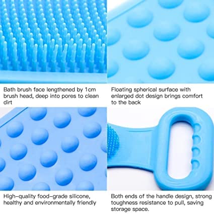Kawna Z-z Silicone Body Scrubber & Exfoliating Bath Belt for Men, Women & Kids - Soft Shower Scrubber with Massage Bristles (Multicolor) - Perfect for Spa, Shower & Gentle Skin Exfoliation
