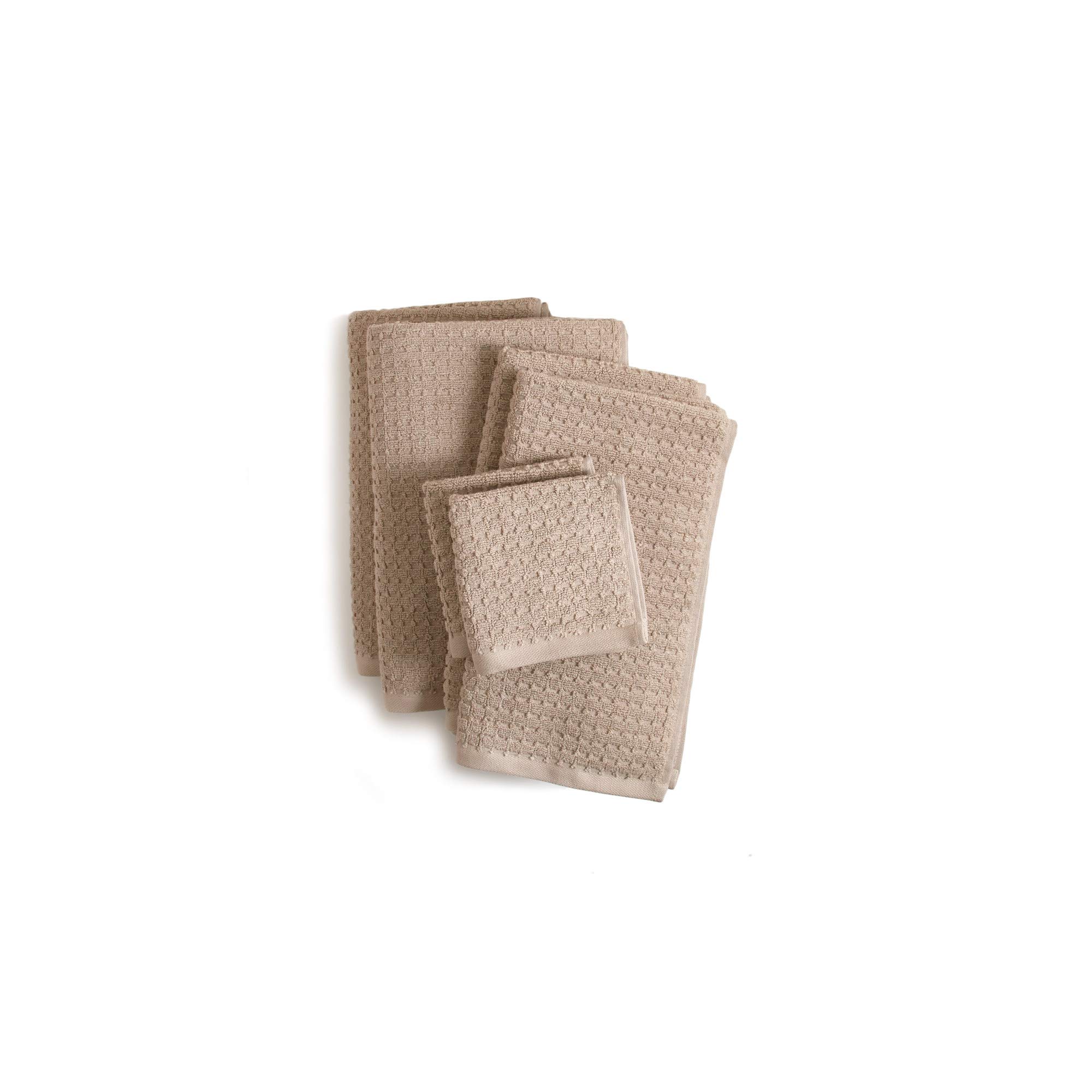DKNY Quick Dry Cotton Towel Set - 2 Bath Towels, 2 Hand Towels, 2 Washcloths | Ultra Absorbent & Soft | Perfect for Bathroom, Spa, Gym & Travel