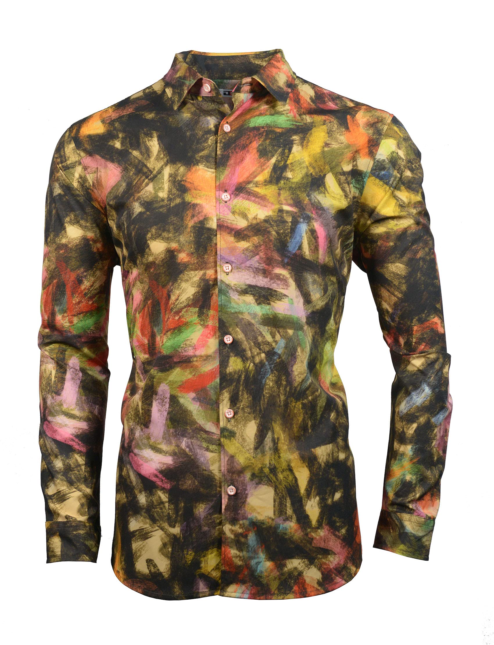 Stylish DBAZUKK Men's Casual Button Down Long Sleeve Shirt - Luxury Printed Soft Silk-Like Stretchy Dress Shirt for Hipster Fashion | Perfect for Office, Date Night & Casual Outings