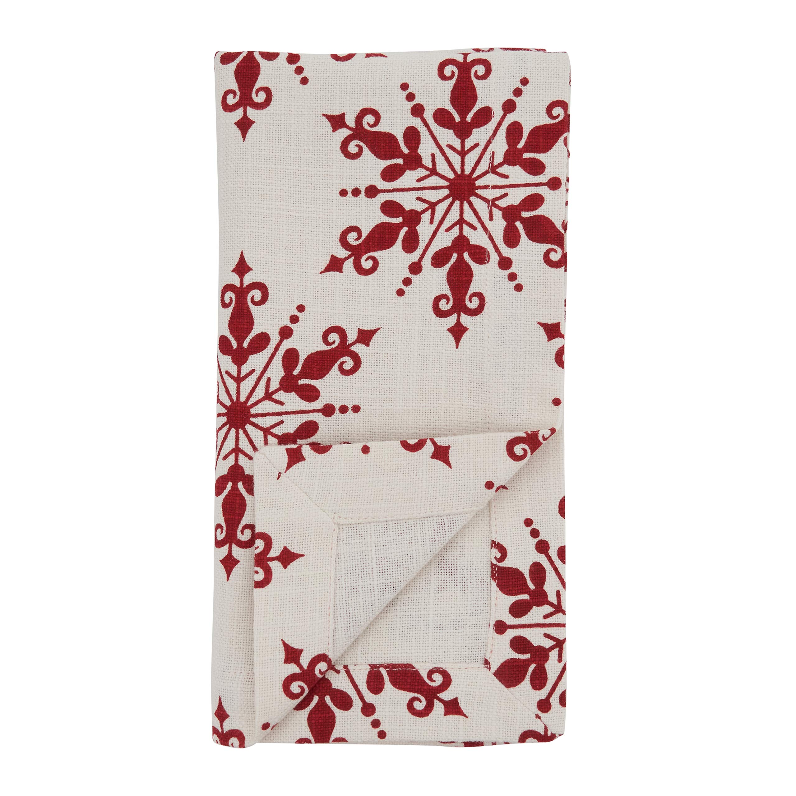 Snowflake Design Table Napkins (Set of 4) - Premium Holiday Dinner Napkins for Christmas, Winter Parties & Festive Decorations
