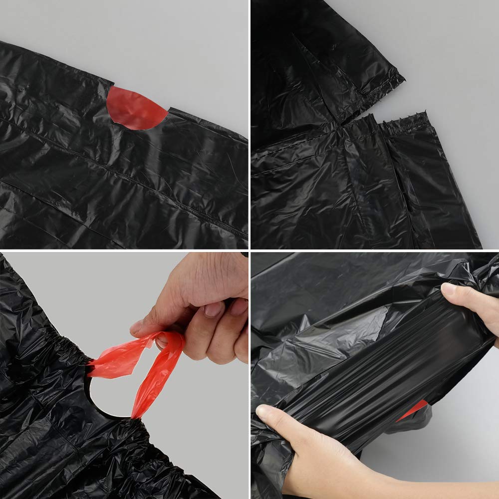 Teyyvn 4 Gallon Black Drawstring Trash Bags - 220 Count | Heavy Duty Kitchen & Bathroom Waste Bags for Home & Office Use