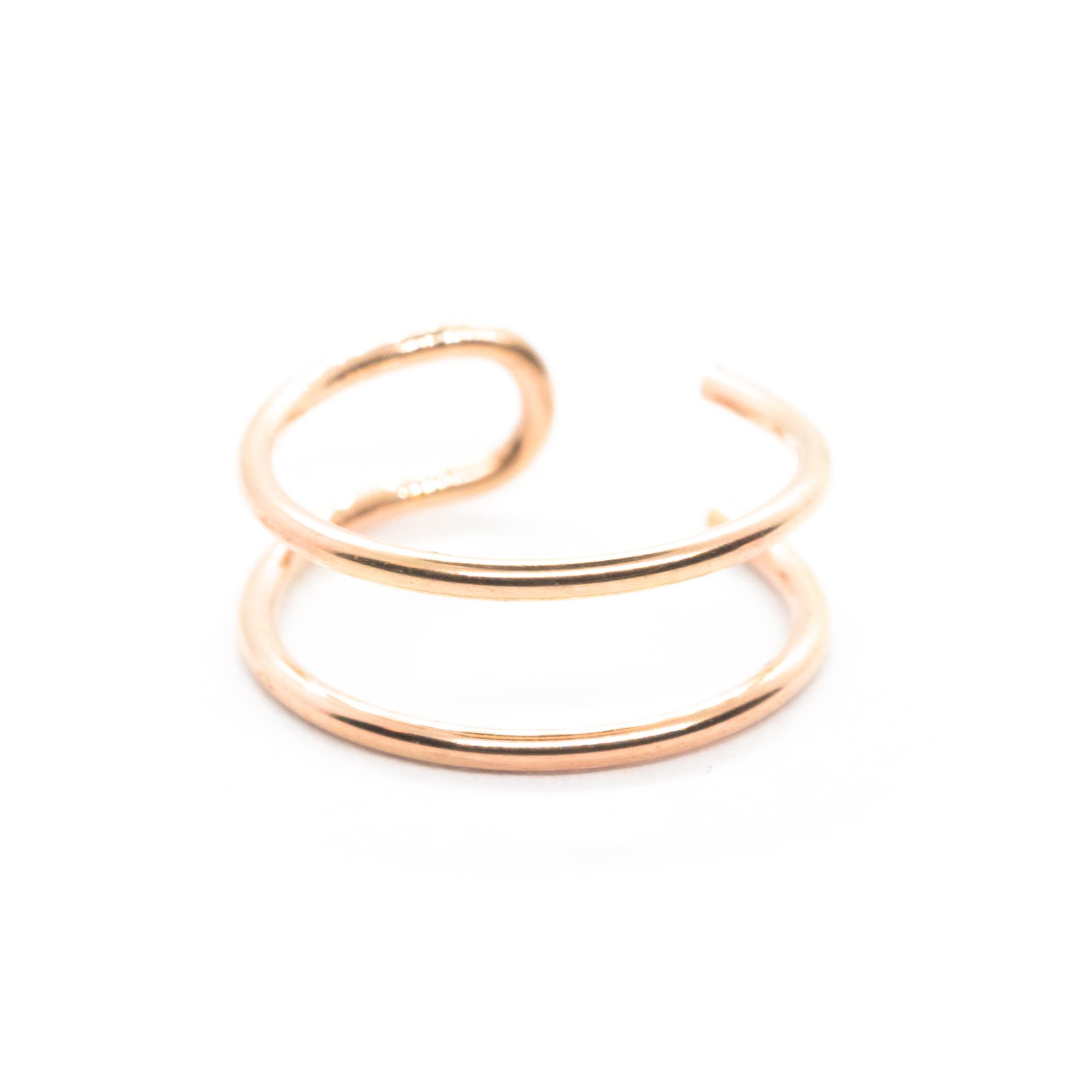 Fake Lip Ring - Faux Lip Piercing Jewelry - 14k Gold Filled Clip On Lip Cuff (13mm) | Double Lip Ring for Women | Perfect for Parties, Halloween Costumes & Alternative Fashion
