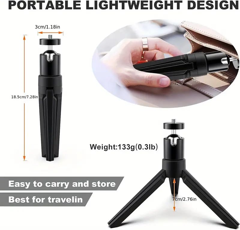 XIWBSY Adjustable Tripod Stand for Mini Projector, Desk & Table Mount - Lightweight Camera Bracket for Home Theater, Outdoor Movies & Photography (Compatible with Most Mini Projectors & Cameras)