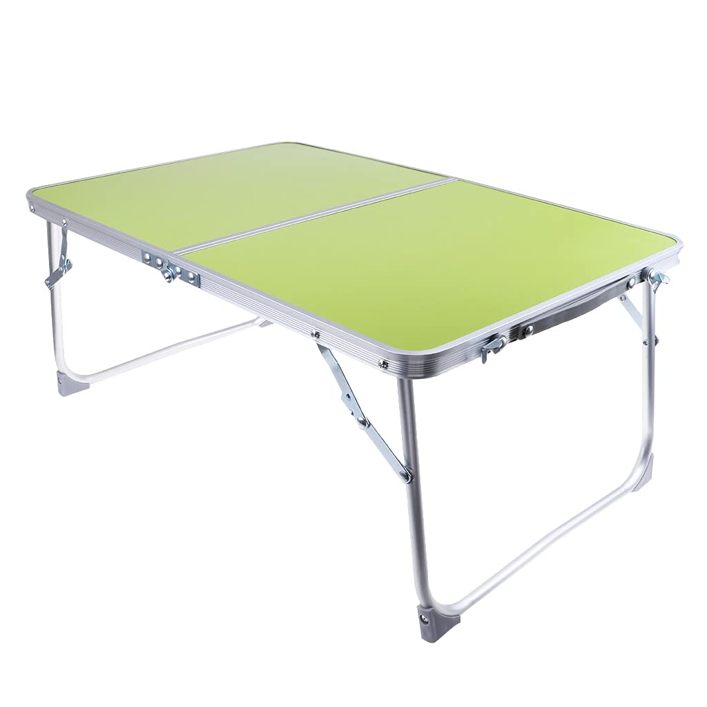 Lightweight Aluminum Folding Camping Table - Portable Outdoor Picnic Desk, Waterproof Durable BBQ Serving Tray for Breakfast in Bed, Travel & Beach (Green) - Perfect for Camping, Backyard Parties & Indoor Use