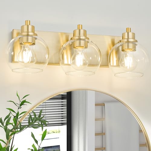 Brushed Gold & Clear Glass