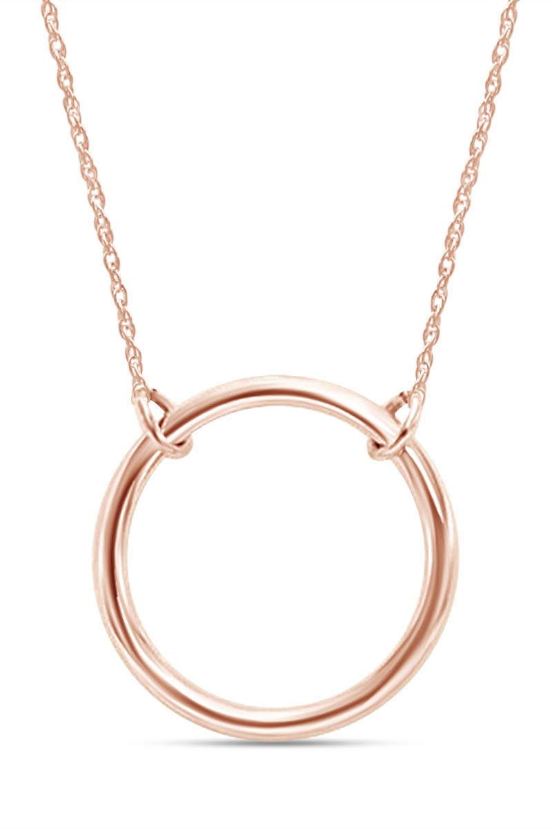 10k Gold AFFY Open Circle Pendant Necklace for Women - Elegant Layering Jewelry for Everyday Wear, Date Nights & Special Occasions