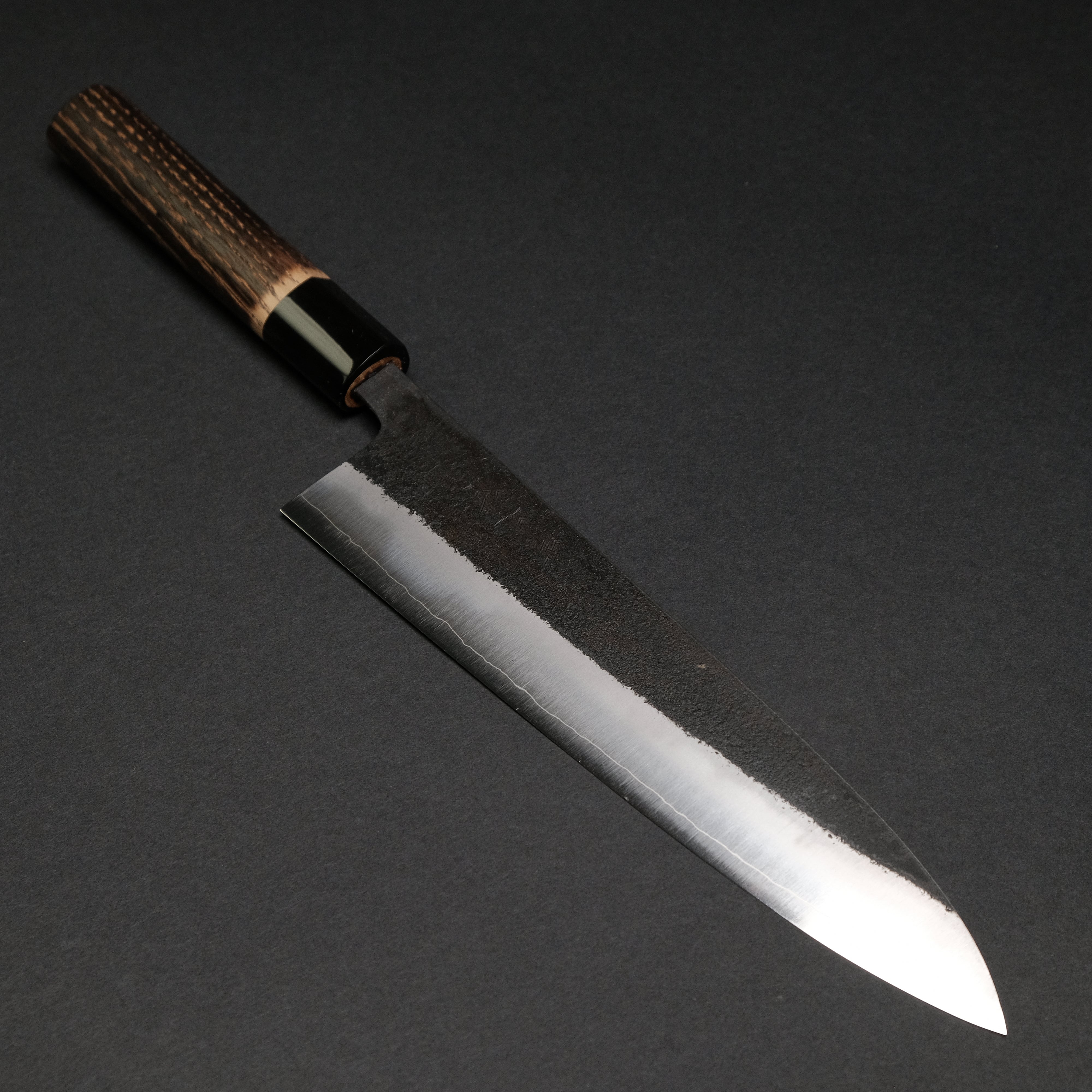 Premium Konosuke Madei Sumiiro SLD Gyuto 210mm Japanese Chef Knife - High Carbon Stainless Steel Blade with Burnt Chestnut Handle - Perfect for Sushi, Meat Slicing & Professional Kitchen Use