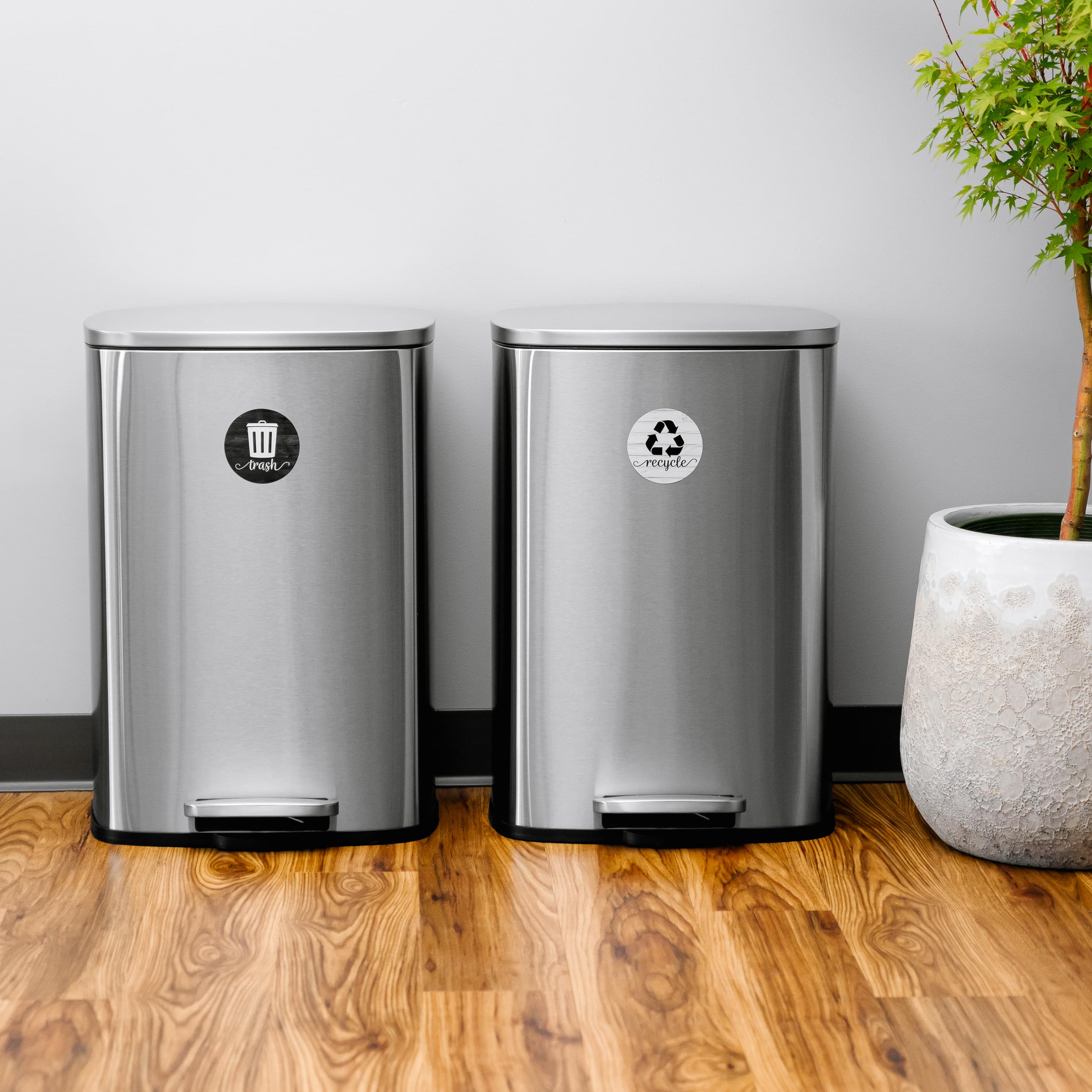 Farmhouse Recycling Stickers for Trash Can - 3.5
