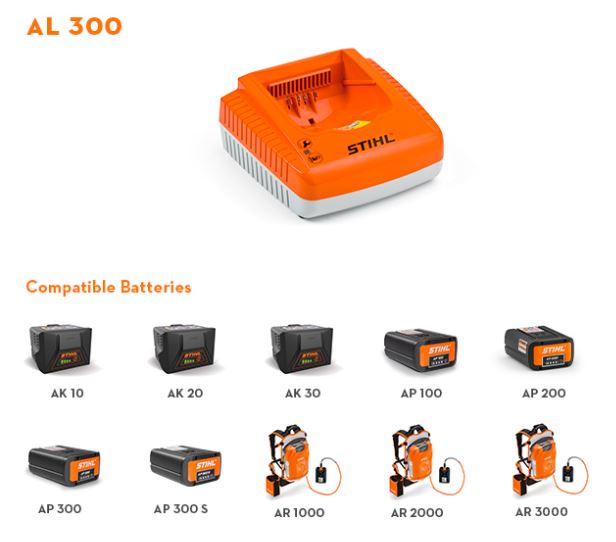 STIHL AL 300 Lithium Ion Battery Fast Charger for Chainsaws & Power Tools - Perfect for Home & Professional Landscaping Use