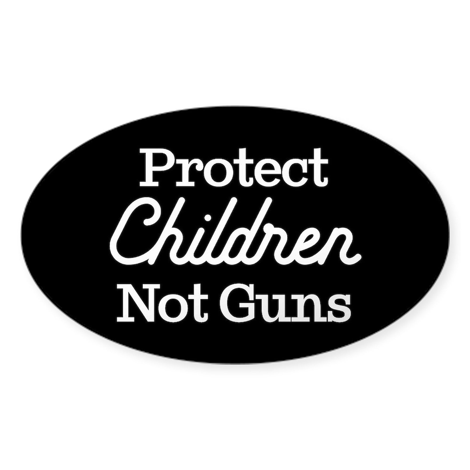 Protect Children Not Guns Oval Car Bumper Sticker - Political Awareness Decal for Cars, Laptops & Windows - Show Your Support for Gun Control & Child Safety