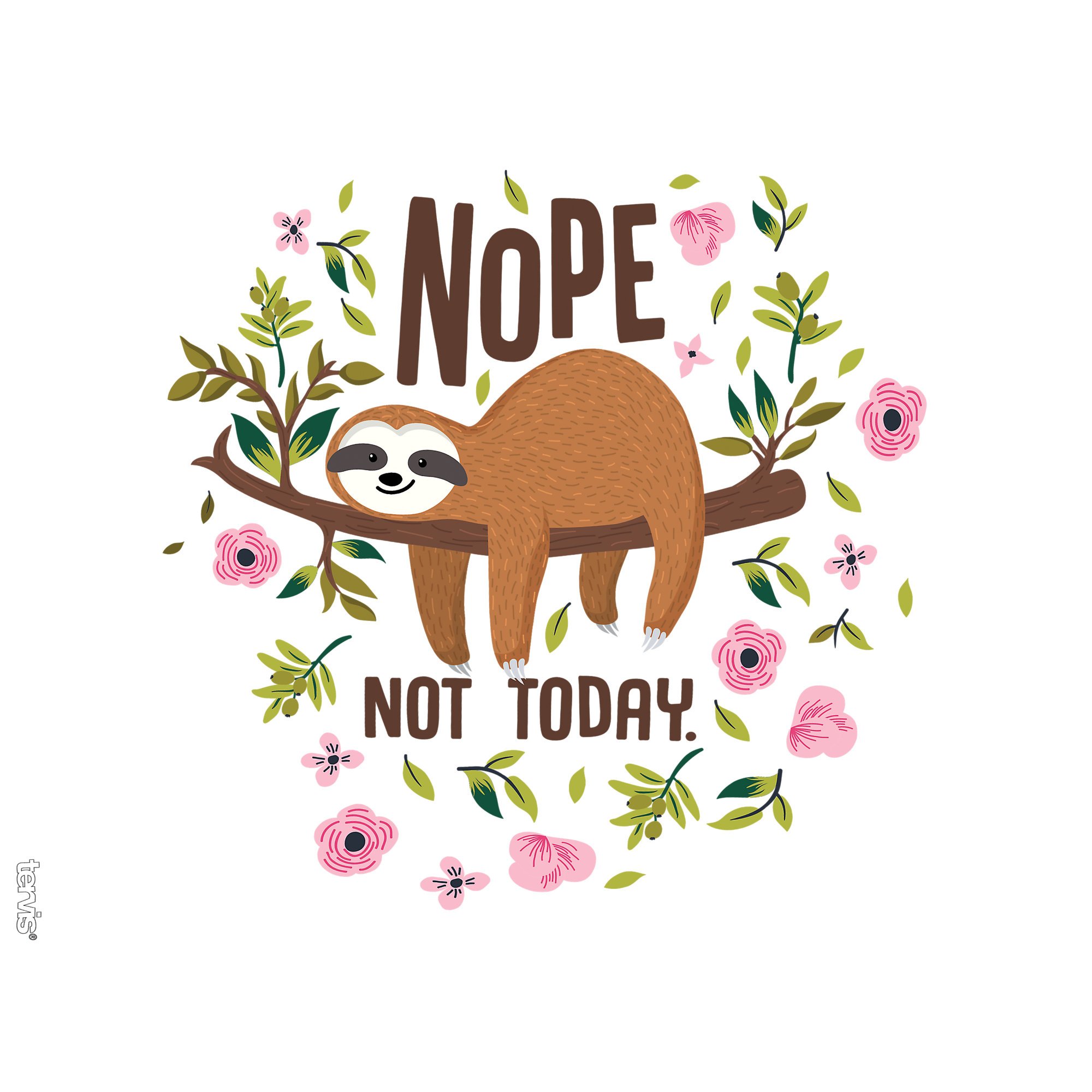 Tervis Sloth 'Nope Not Today' 24oz Double-Walled Insulated Tumbler - BPA-Free, Made in USA, Clear (No Lid) - Perfect for Iced Coffee, Smoothies & Office Hydration