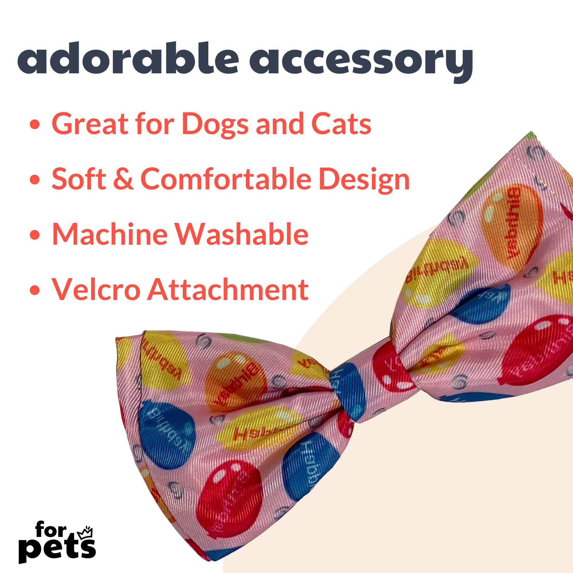Huxley & Kent Pink Bow Tie for Dogs & Cats - Large Size Pet Party Accessory | Adjustable Collar Attachment for Birthday, Wedding & Special Events | Cute, Comfortable & Durable Dog Cat Bowtie | Perfect for Pet Photos, Costume Parties & Holiday Celebrations
