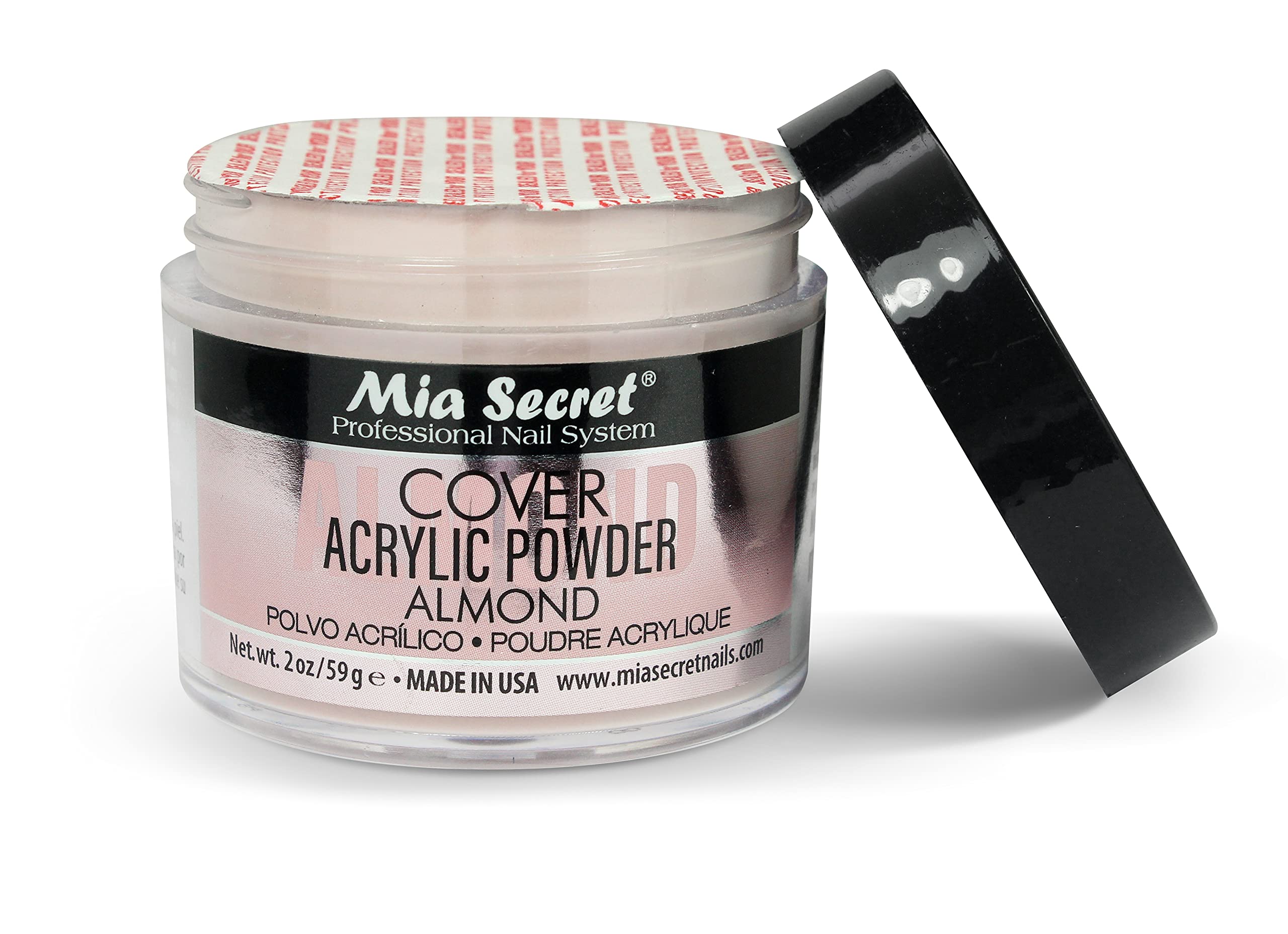 Mia Secret Acrylic Powder for Nails - 2oz Cover Almond Color - Professional Nail Extension & Manicure Kit - Perfect for Salon, Home DIY & Nail Art Designs
