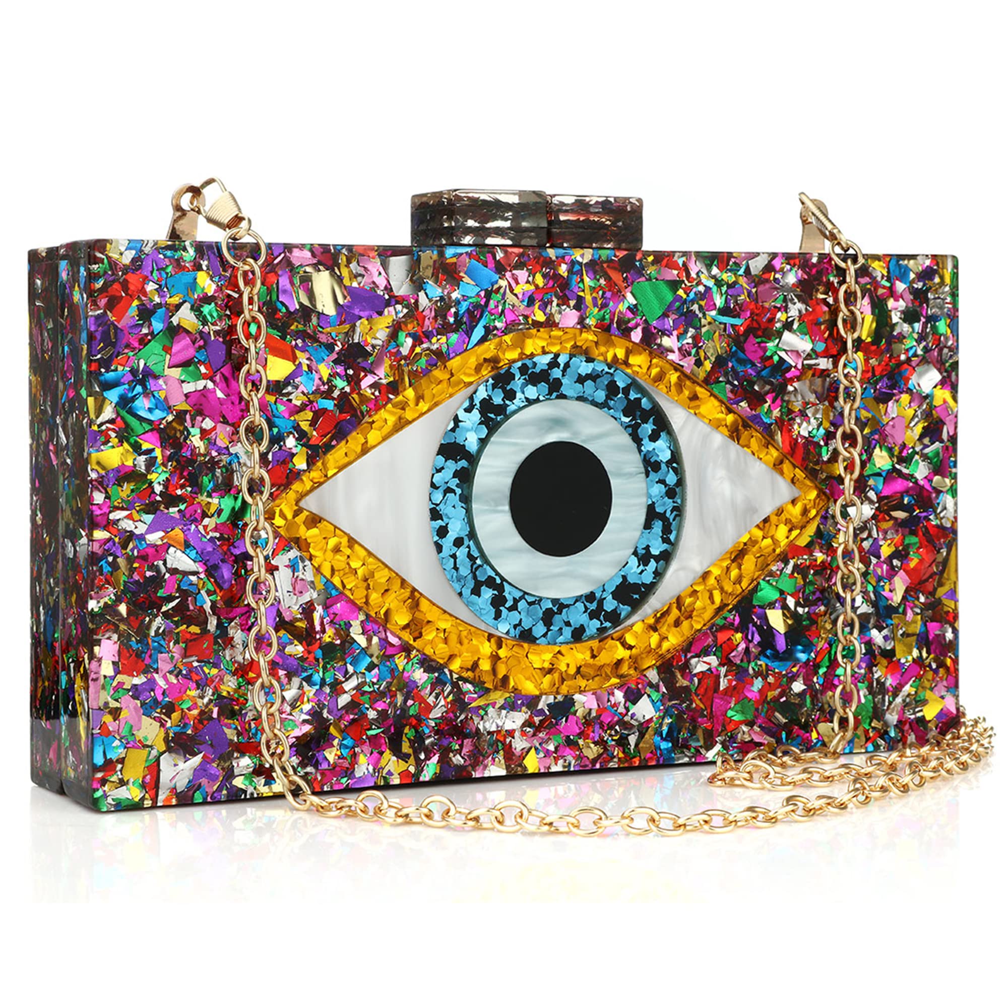 Elegant Acrylic Women's Clutches & Evening Bags - Multicolor Shoulder Crossbody Purse for Wedding, Prom, Party & Formal Occasions | Perfect for Cocktail Events, Date Nights & Special Celebrations
