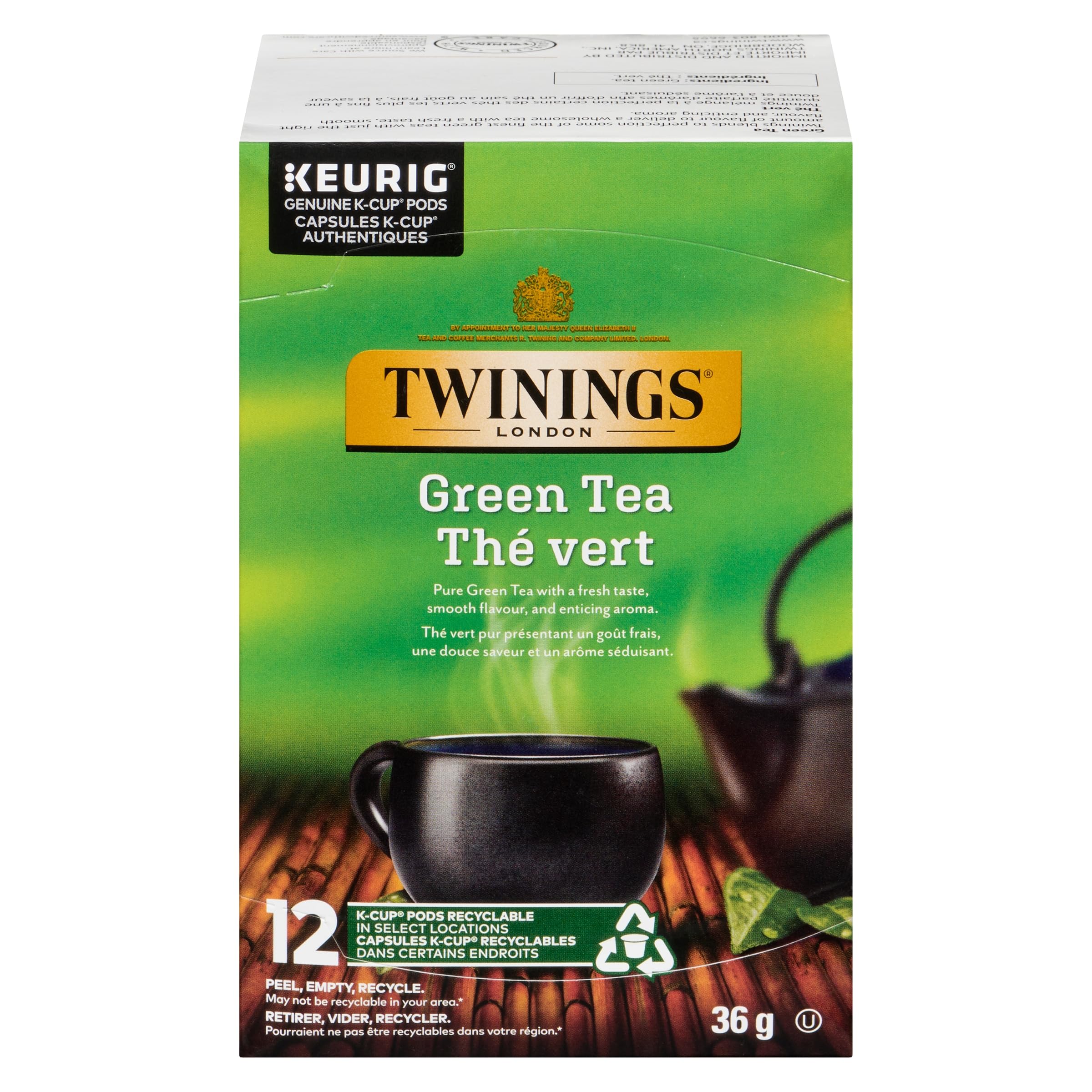 Twinings Pure Green Tea K-Cup Pods for Keurig - 48 Count (2 Packs) | Smooth Flavor, Refreshing Aroma, Caffeinated | Perfect for Morning Boost, Afternoon Relaxation & Iced Tea in Summer