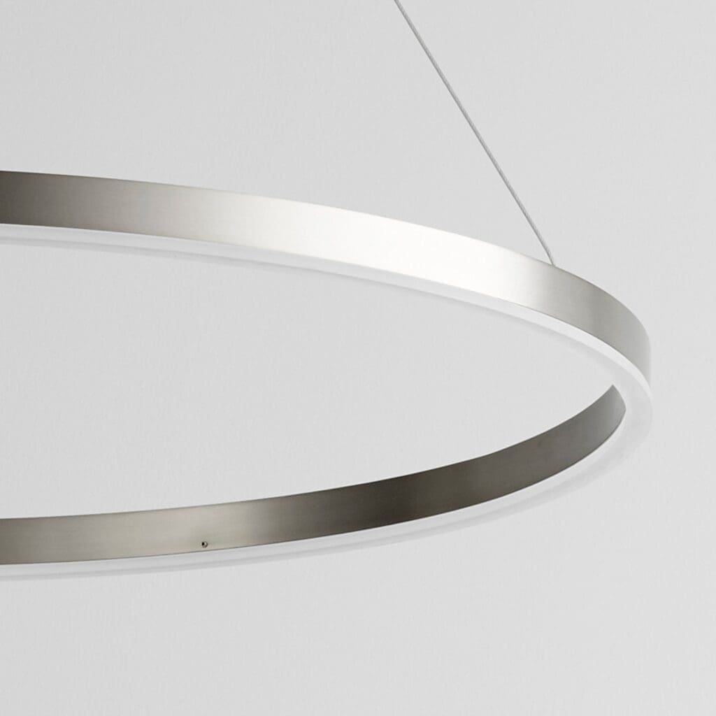Oxygen Circulo 3 65 24 Pendant Light - 32 Inch Modern LED Ring Chandelier in Satin Nickel Finish - Perfect for Dining Room, Kitchen Island, and Contemporary Home Decor