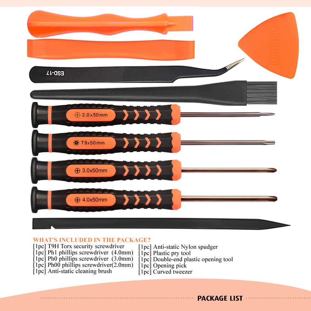 TECKMAN TR9 Torx Security & PH00 PH0 PH1 Phillips Screwdriver Set - Professional Cleaning & Repair Tool Kit for PS4 PS5 Controllers & Consoles - Perfect for Playstation Maintenance, Dust Removal & DIY Repairs at Home