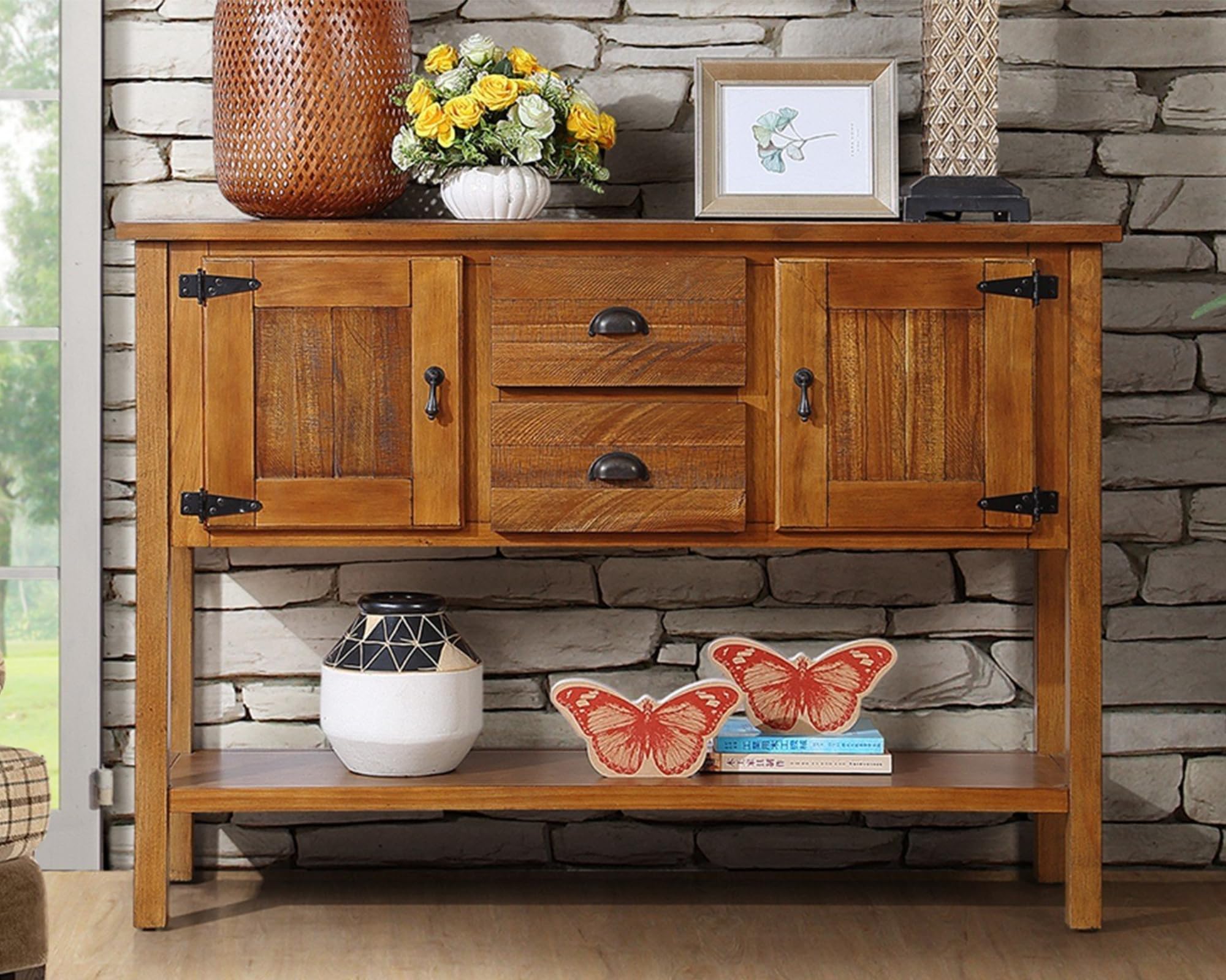 Rustic Farmhouse Sideboard Buffet Cabinet - 48