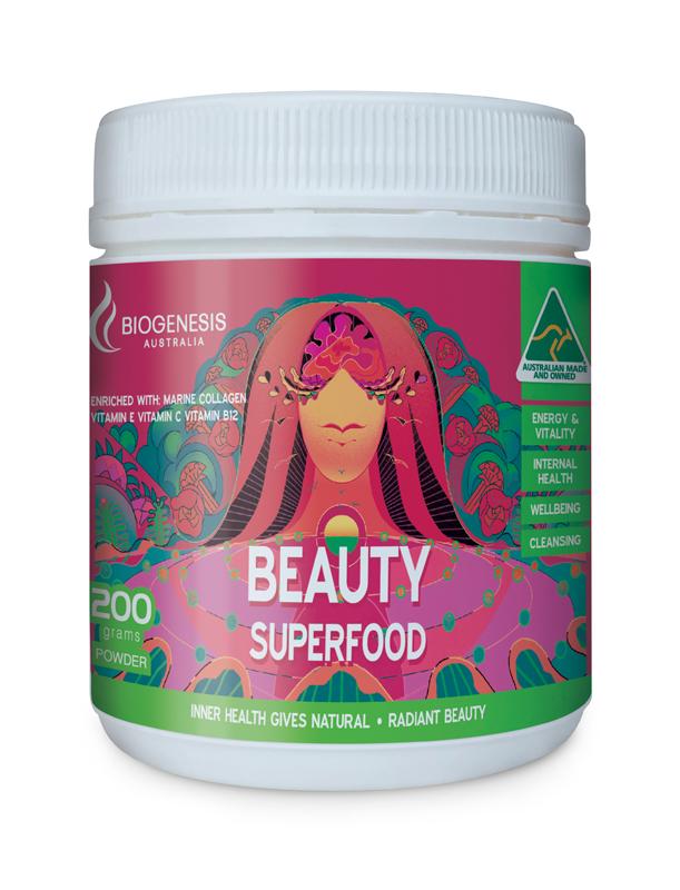 Biogenesis Beauty Superfood Powder - Organic Collagen Booster for Skin & Hair | Perfect for Smoothies, Shakes & Healthy Recipes