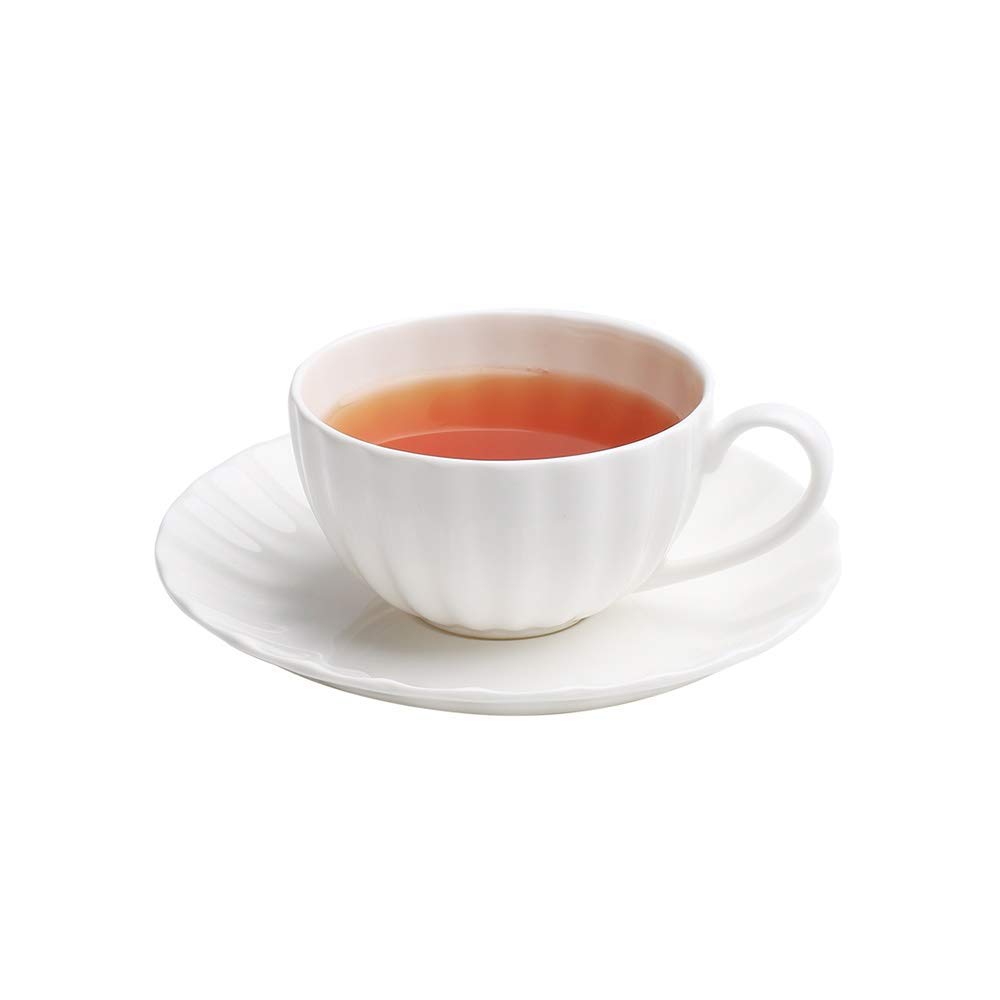 Premium Porcelain Espresso Cups with Saucers - White Demitasse Coffee Set for Single/Double Espresso, Cappuccino, Latte & Tea - Perfect for Home Cafes, Coffee Shops & Gifts