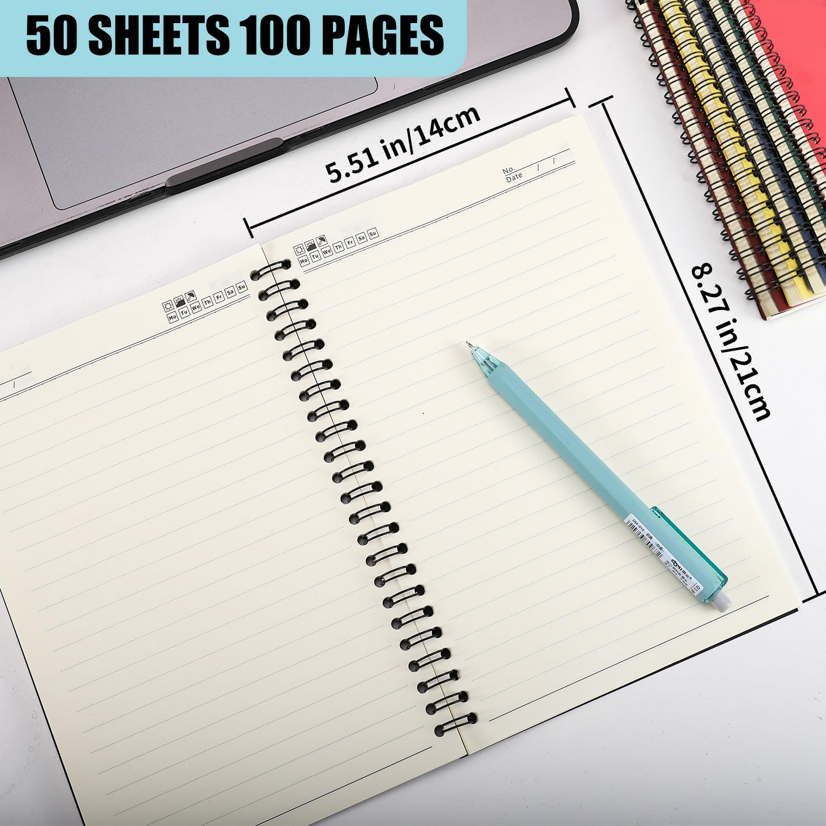 18 Pack Spiral Notebook Bulk - A5 Lined Notebooks with Kraft Cover (8.3