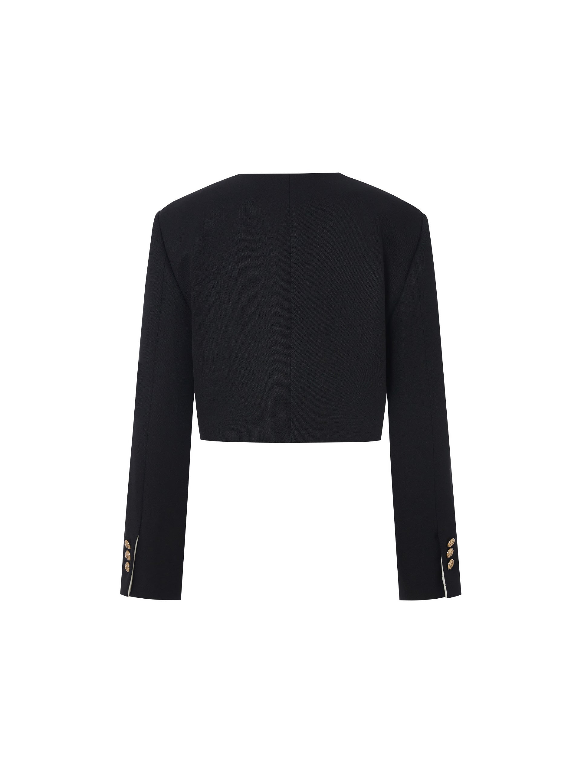 Stylish Contrast Lapel Cropped Coat for Women - Trendy Winter Jacket for Office, Dating & Night Out