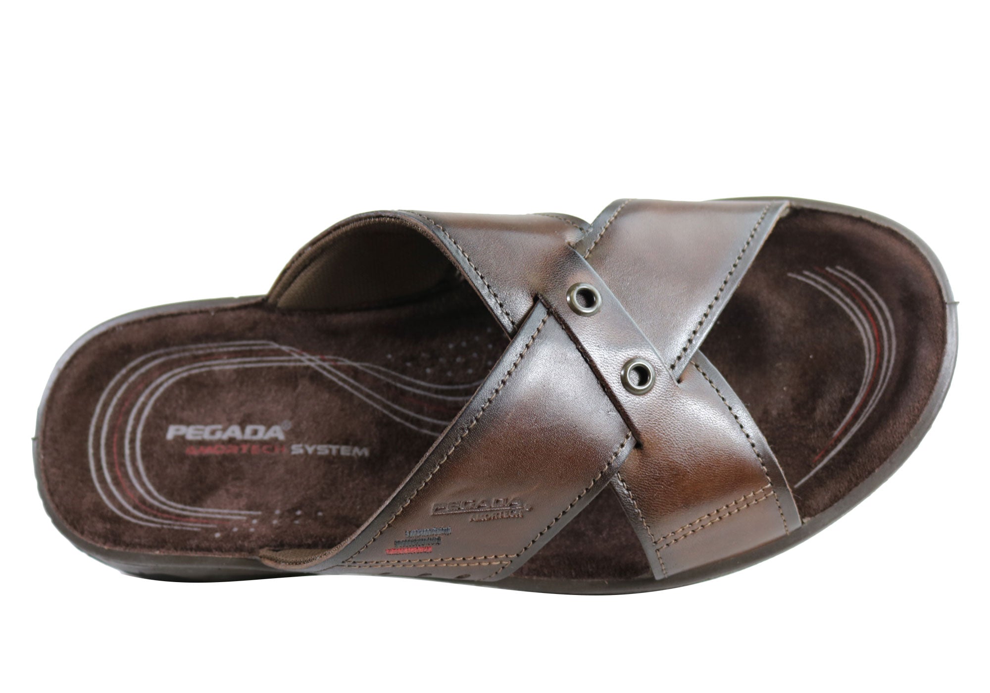 Jefferson Men's Leather Slide Sandals - Comfortable Brazilian-Made Casual Sandals for Beach, Pool & Summer Wear