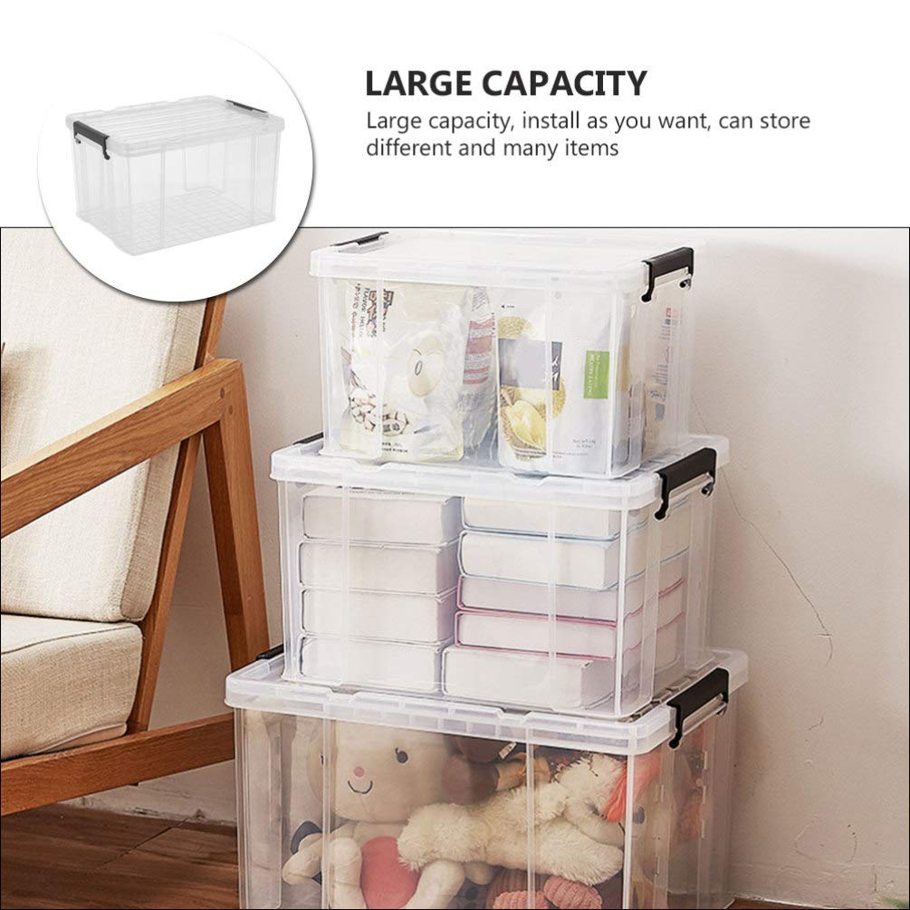 1pc Plastic Storage Box with Lid - Organizer for Clothes, Sundries & Household Items | Space-Saving Home, Office & Closet Organization Solution