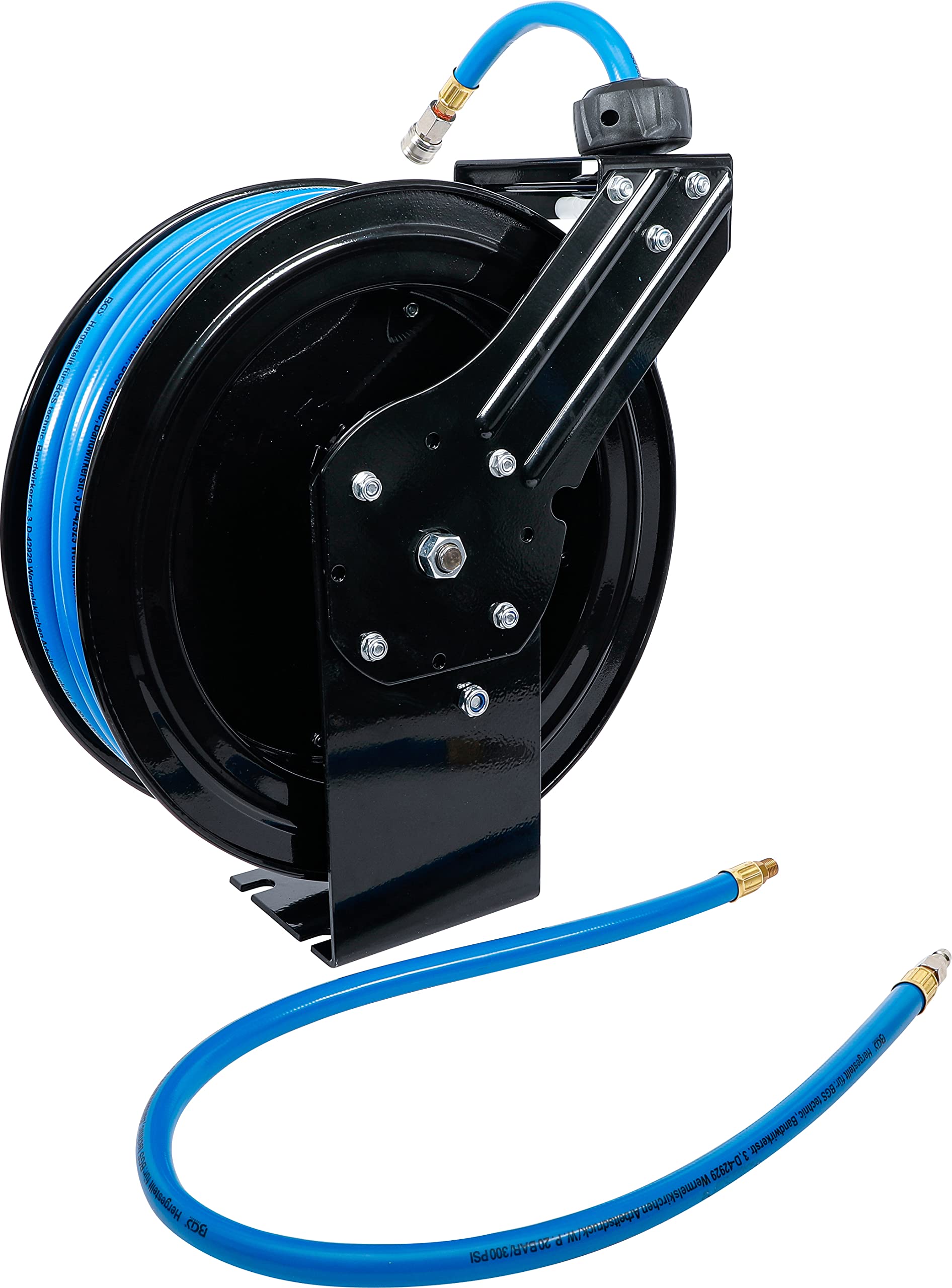 BGS 15m Retractable Compressed Air Hose - Heavy Duty for Air Tools, Inflators & Pneumatic Equipment - Ideal for Garages, Workshops & DIY Projects