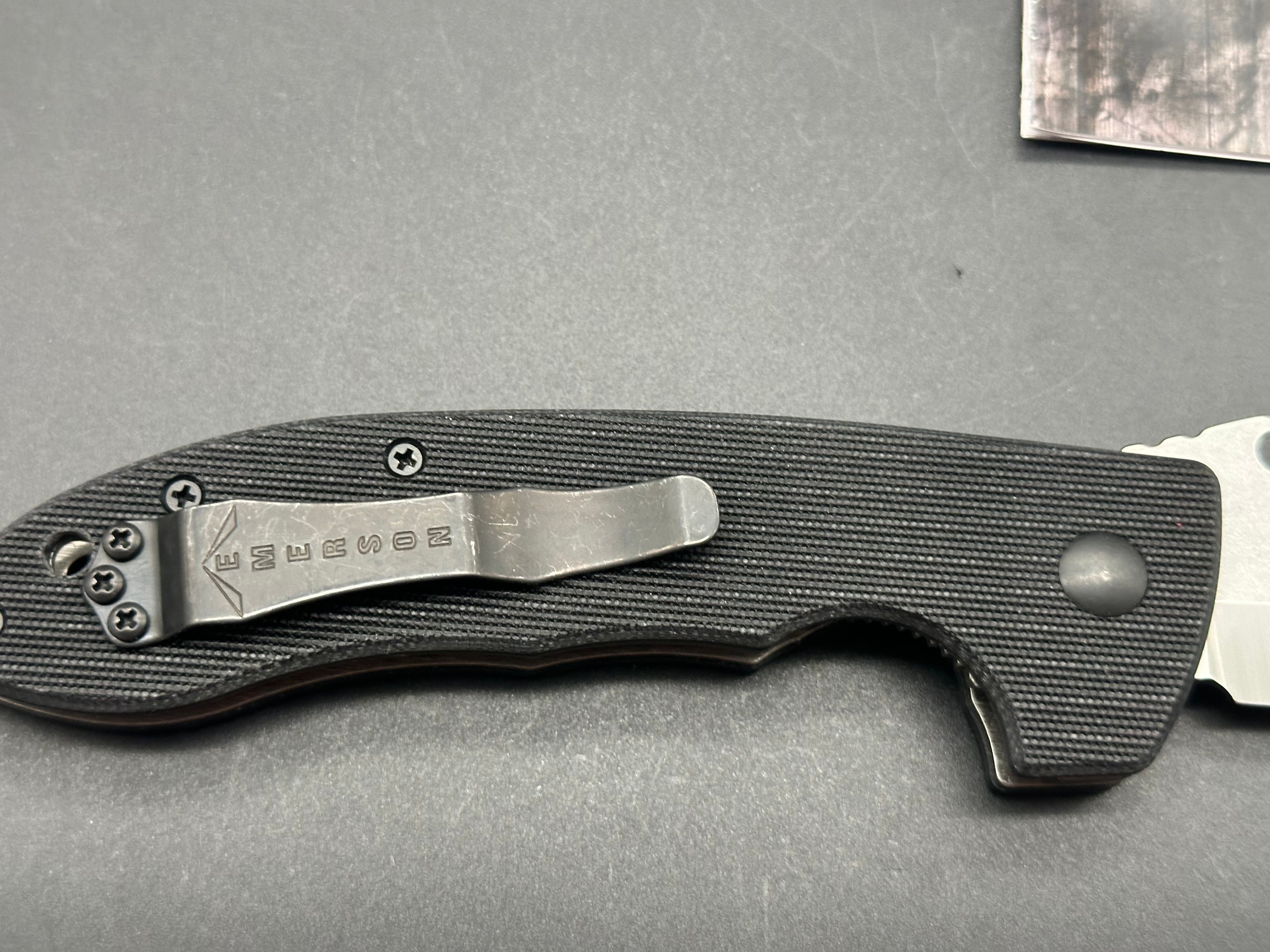 Emerson CQC-8 Folding Knife - Stonewash Finish Tactical EDC Pocket Knife for Outdoor Camping, Survival & Everyday Carry