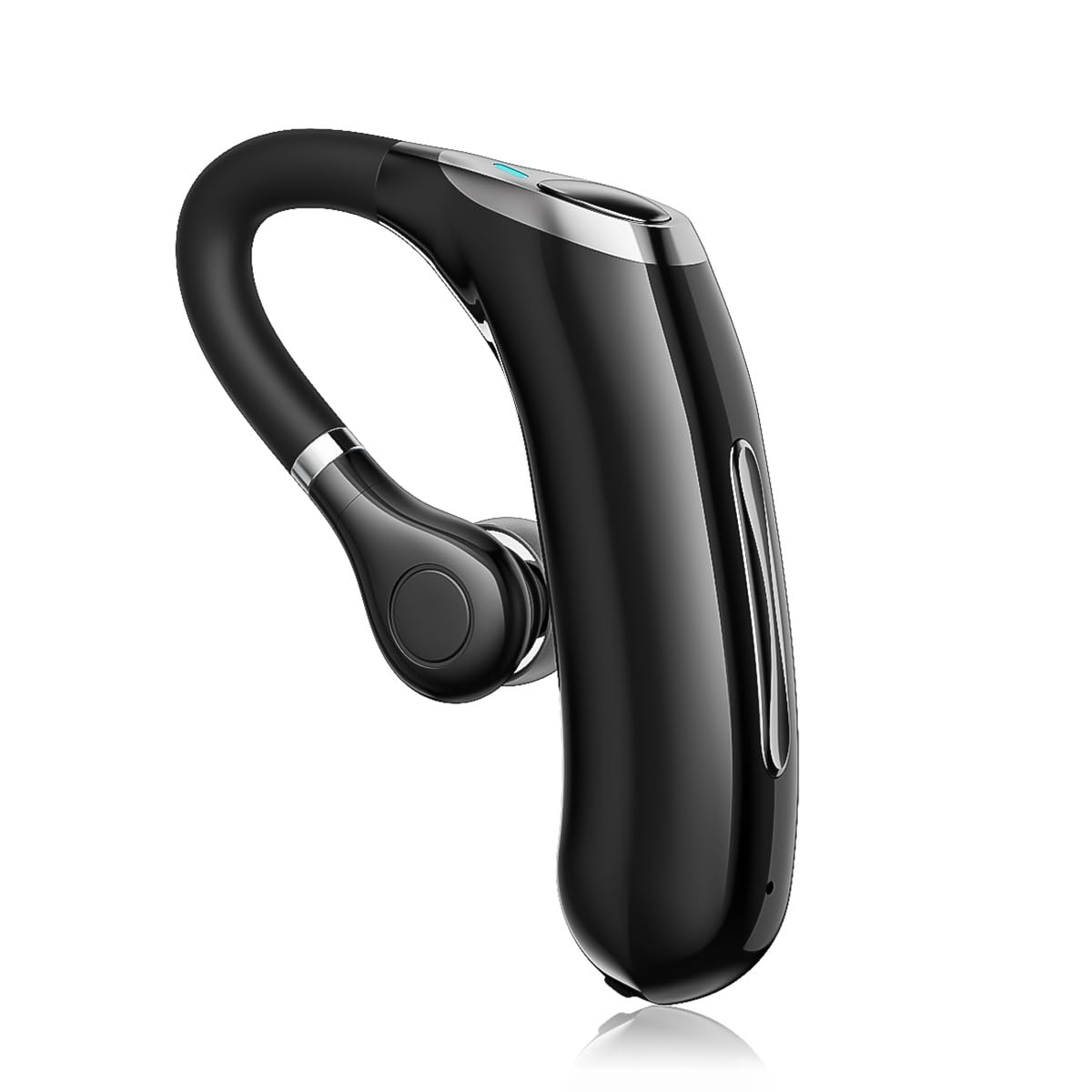 BEVCEFCC Wireless Bluetooth Earpiece - Single Ear Headset with Noise Cancellation for Hands-Free Calls | Compatible with Cell Phones | Ideal for Driving, Business Meetings & Office Use (Black)