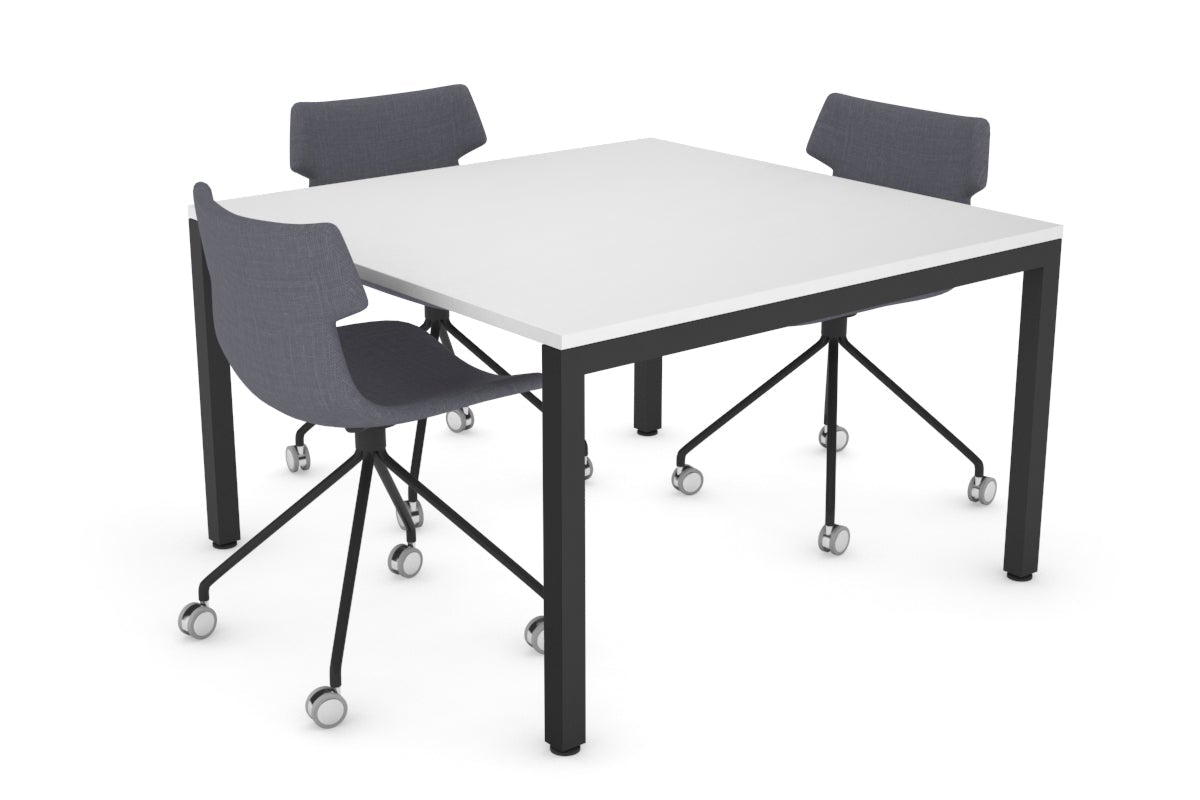 Modern Square Boardroom Table with Quadro Legs - 1200L x 1200W - Executive Office Conference Table for Professional Meetings & Presentations