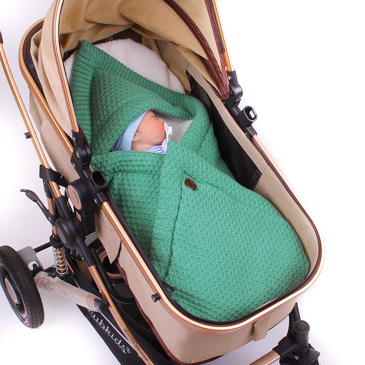 Mimixiong Baby Swaddle Blanket - Soft Knit Sleeping Sack & Stroller Wrap for Newborns 0-12 Months - Breathable Unisex Infant Wrap for Boys & Girls (Green) - Perfect for Nursery, Naptime & On-the-Go Comfort