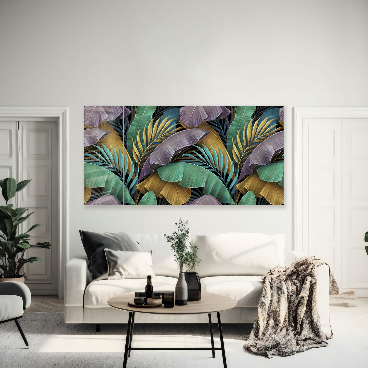 Tropical Leaves for Home Decor | Artificial Palm Leaves for Wall Art, Party & Wedding Decorations | Perfect for Boho, Jungle & Tropical Themes